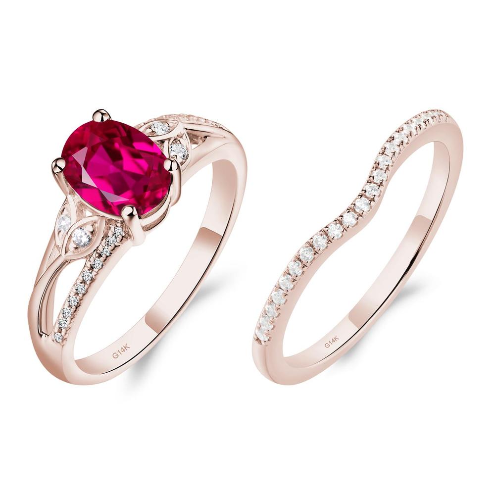 Oval Cut Ruby Ring - LUO Jewelry #metal_14k rose gold