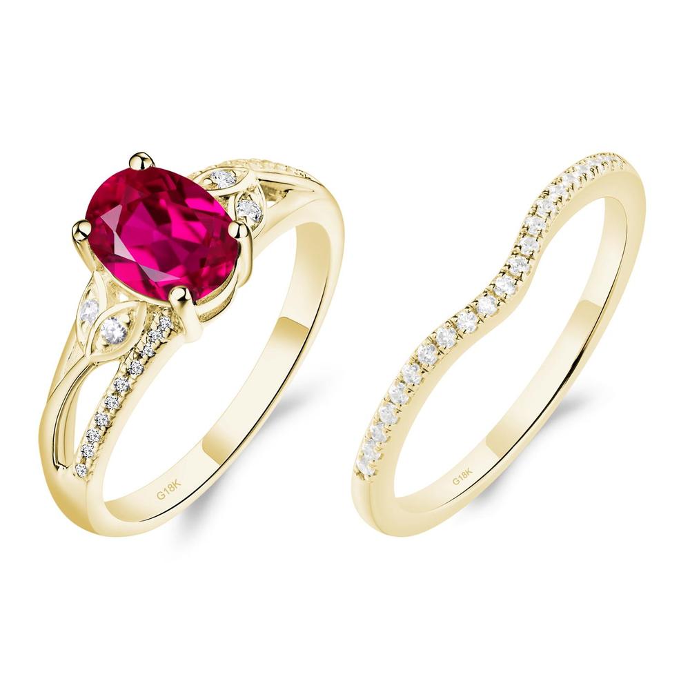 Oval Cut Ruby Ring - LUO Jewelry #metal_18k yellow gold