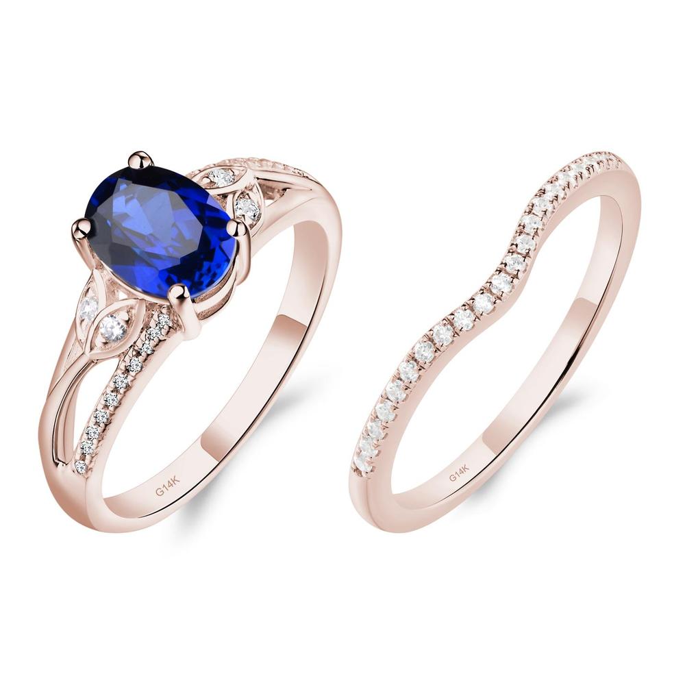 Oval Cut Sapphire Ring - LUO Jewelry #metal_14k rose gold