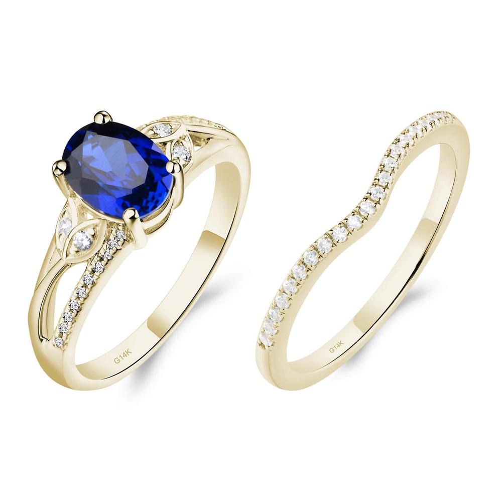 Oval Cut Sapphire Ring - LUO Jewelry #metal_14k yellow gold