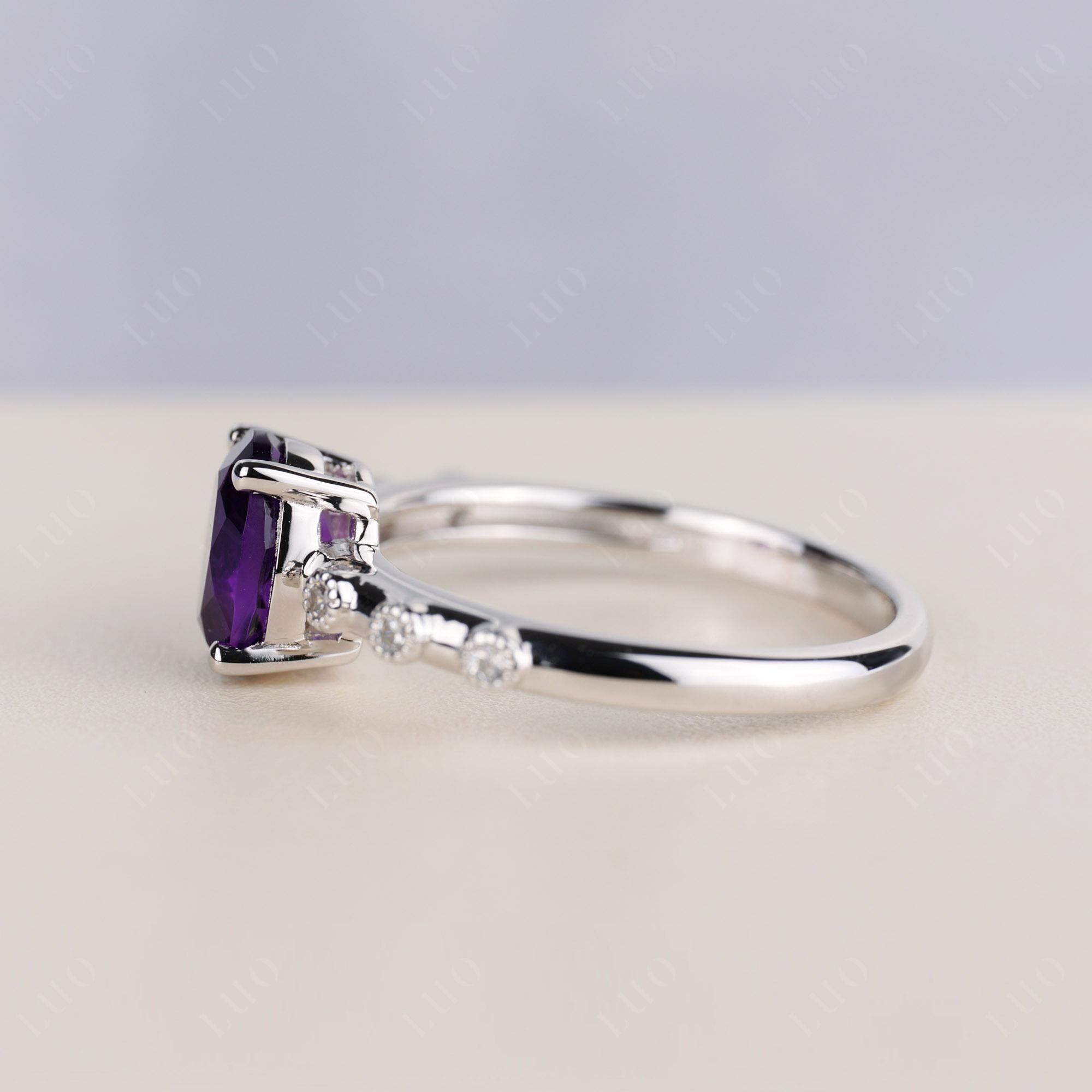 Antique Oval Cut Amethyst Ring - LUO Jewelry 