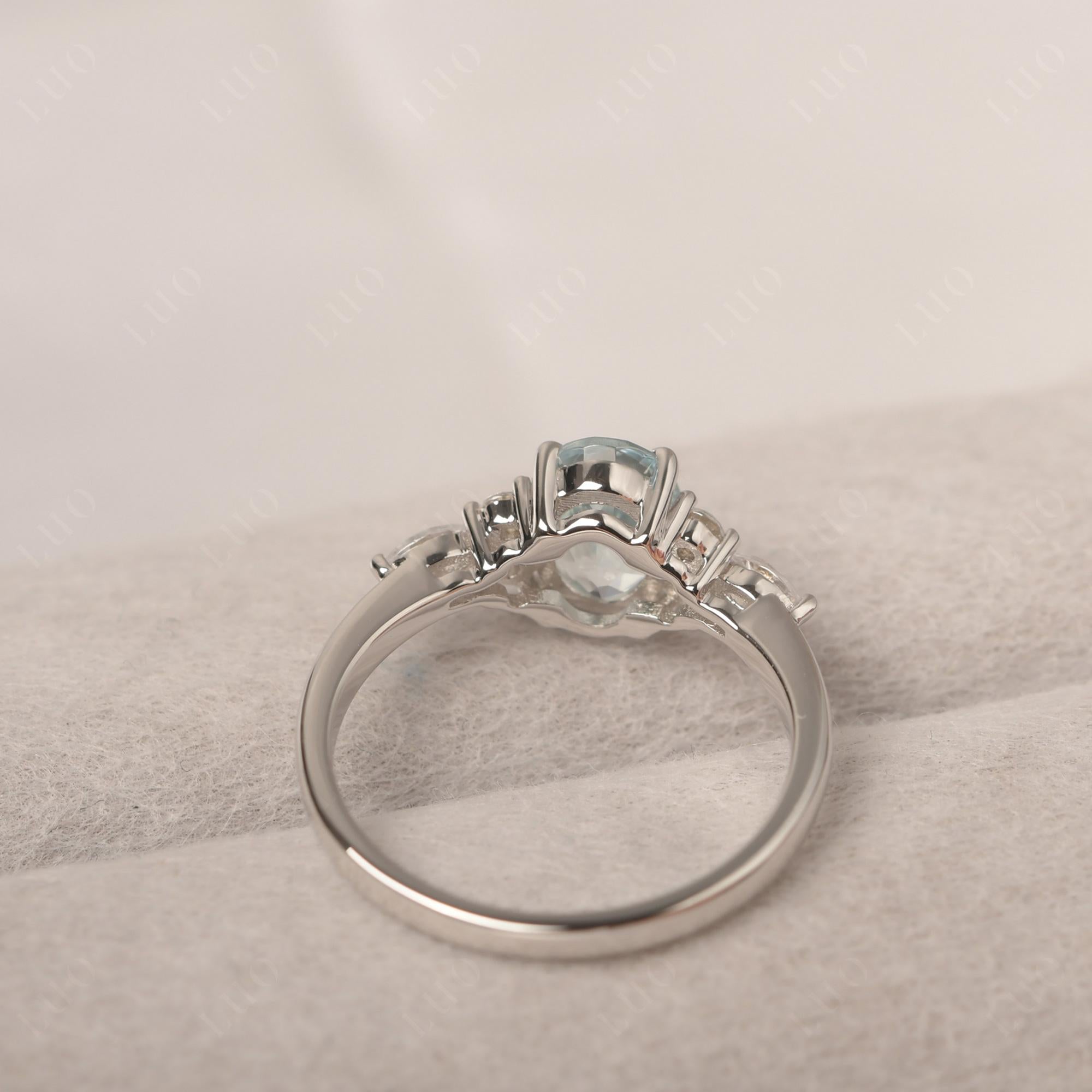 Simple Oval Aquamarine Engagement Ring - LUO Jewelry 