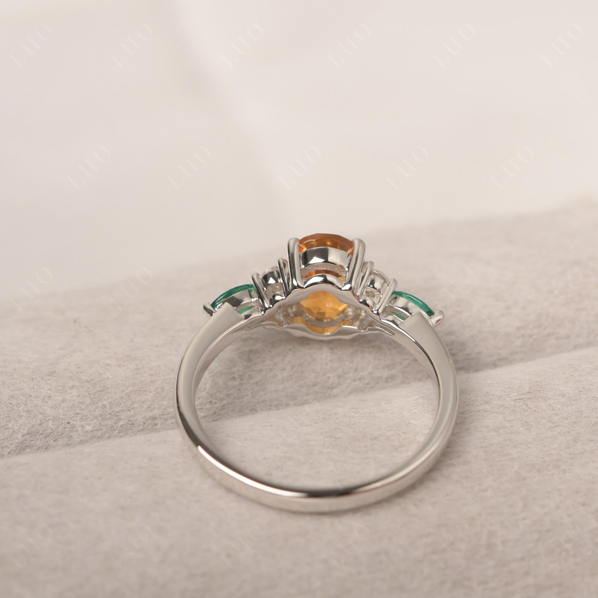 Simple Oval Citrine Engagement Ring - LUO Jewelry 