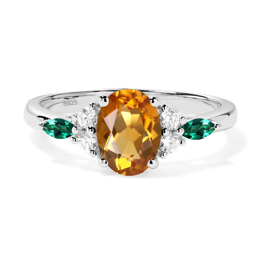 Simple Oval Citrine Engagement Ring - LUO Jewelry #metal_sterling silver