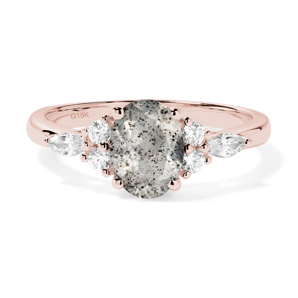 Simple Oval Herkimer Diamond Engagement Ring | LUO Jewelry #metal_18k rose gold