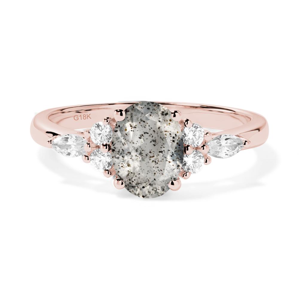 Simple Oval Herkimer Diamond Engagement Ring - LUO Jewelry #metal_18k rose gold