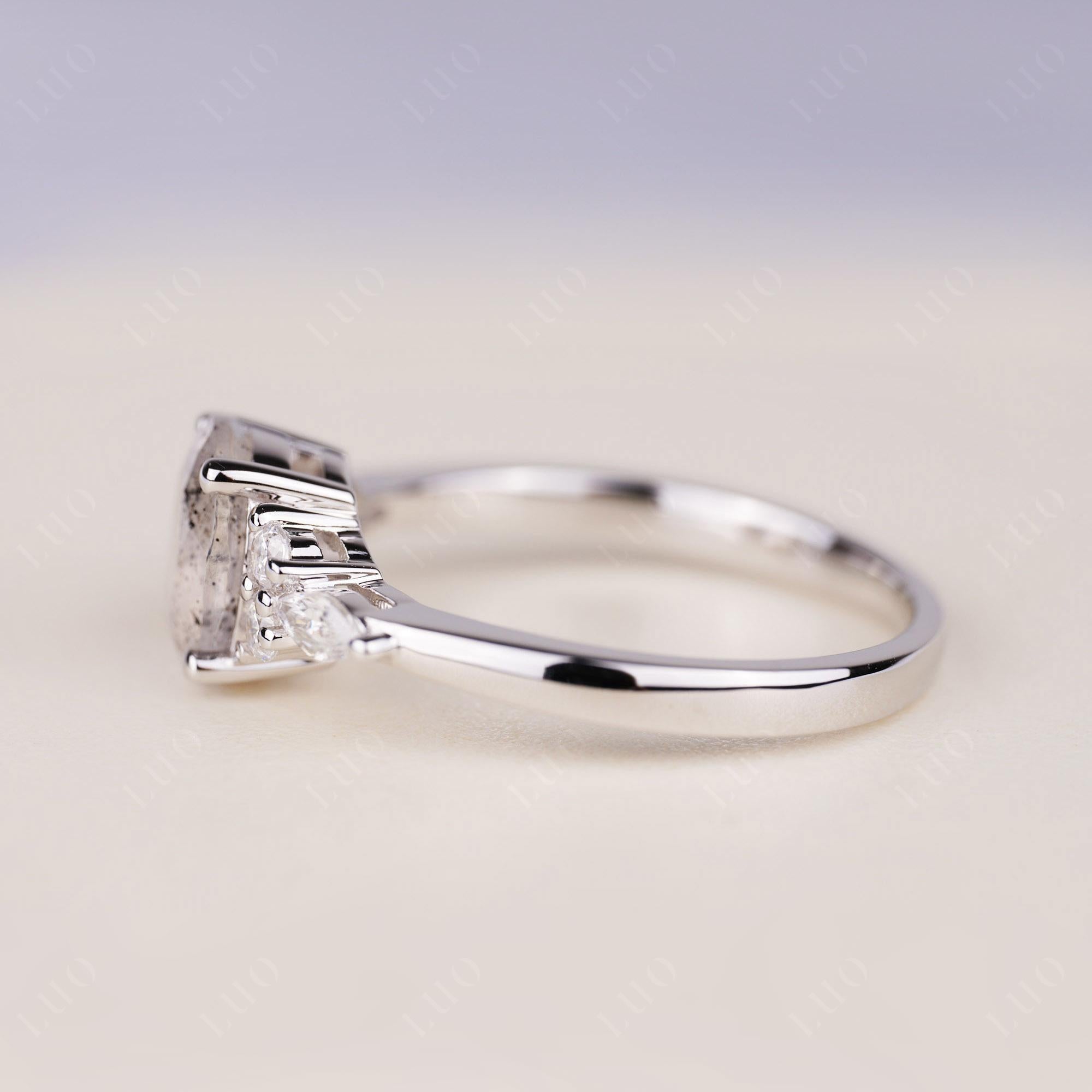 Simple Oval Herkimer Diamond Engagement Ring - LUO Jewelry 