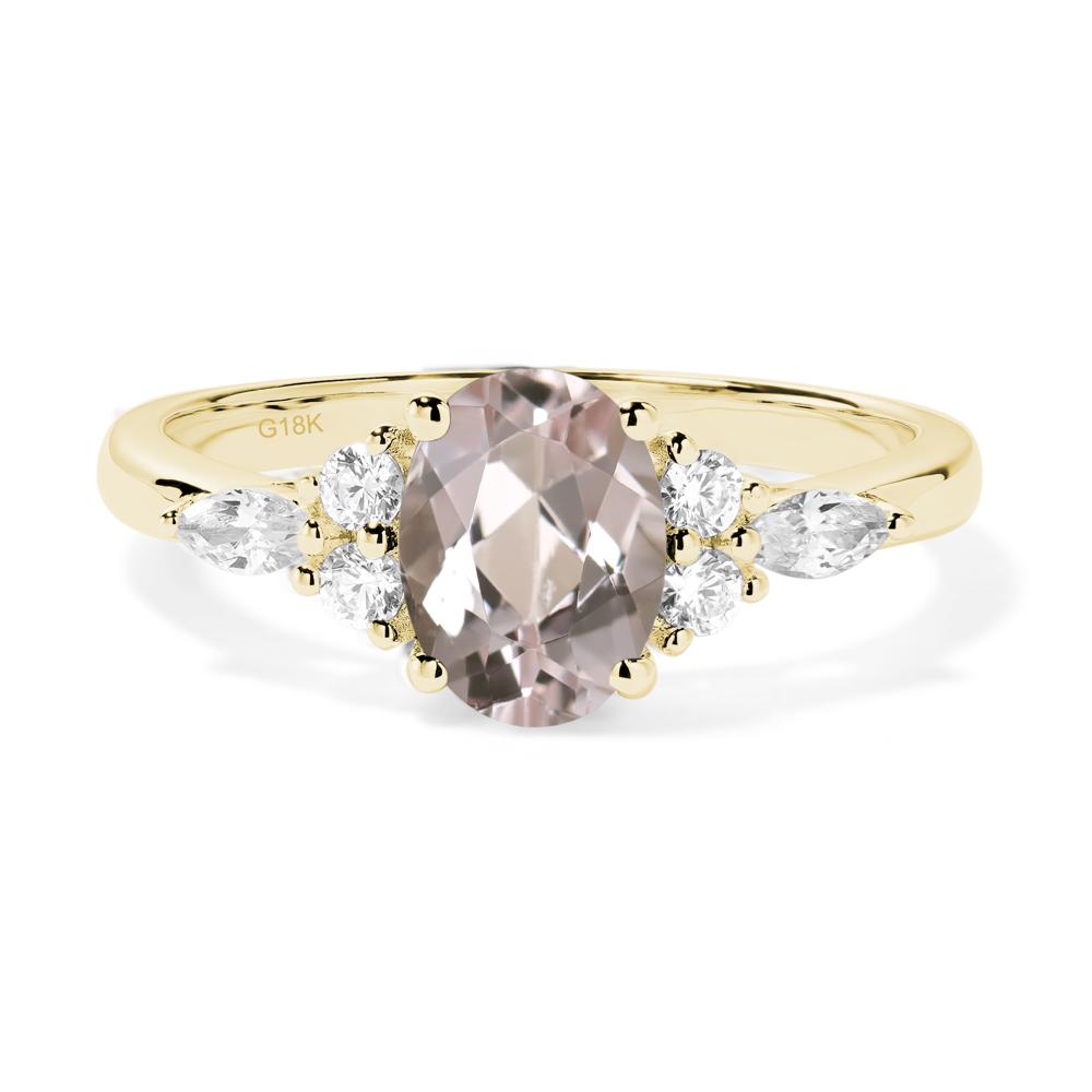 Simple Oval Morganite Engagement Ring - LUO Jewelry #metal_18k yellow gold