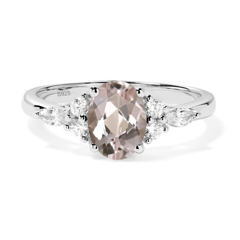 Simple Oval Morganite Engagement Ring - LUO Jewelry #metal_sterling silver