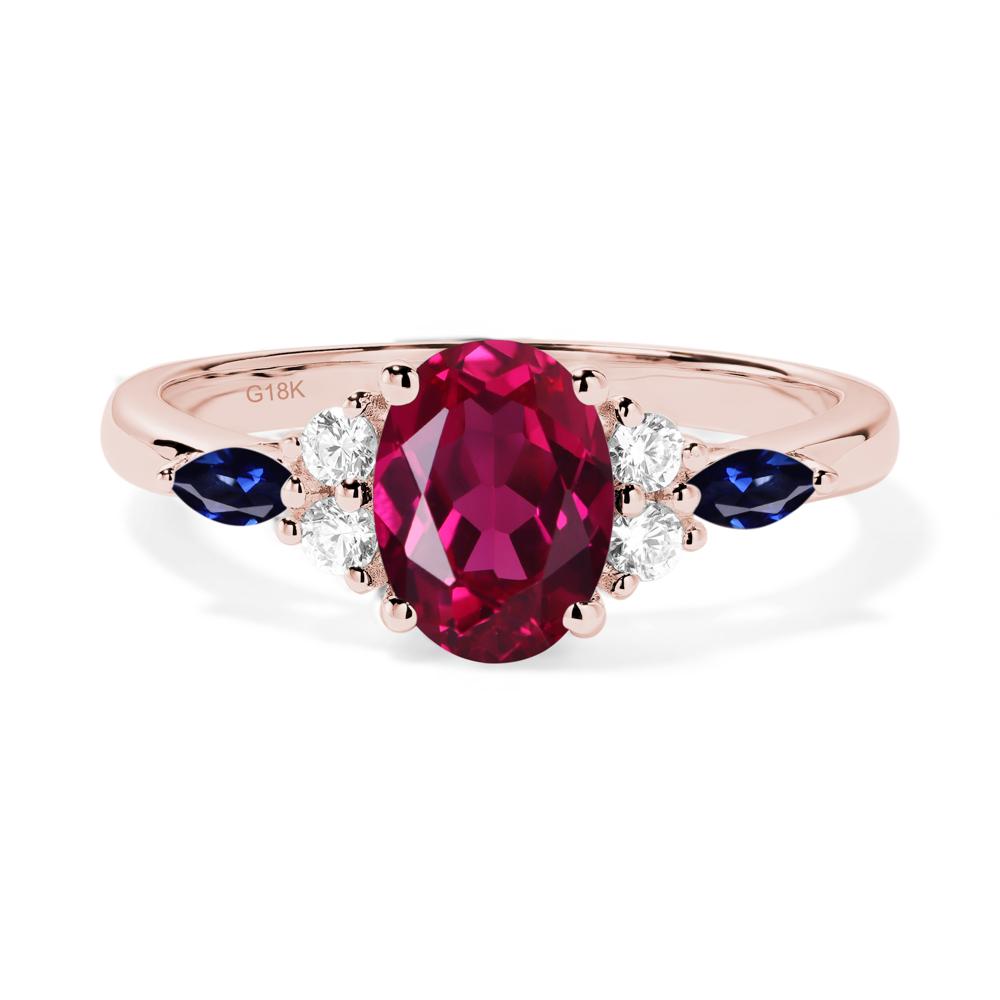 Simple Oval Ruby Engagement Ring - LUO Jewelry #metal_18k rose gold