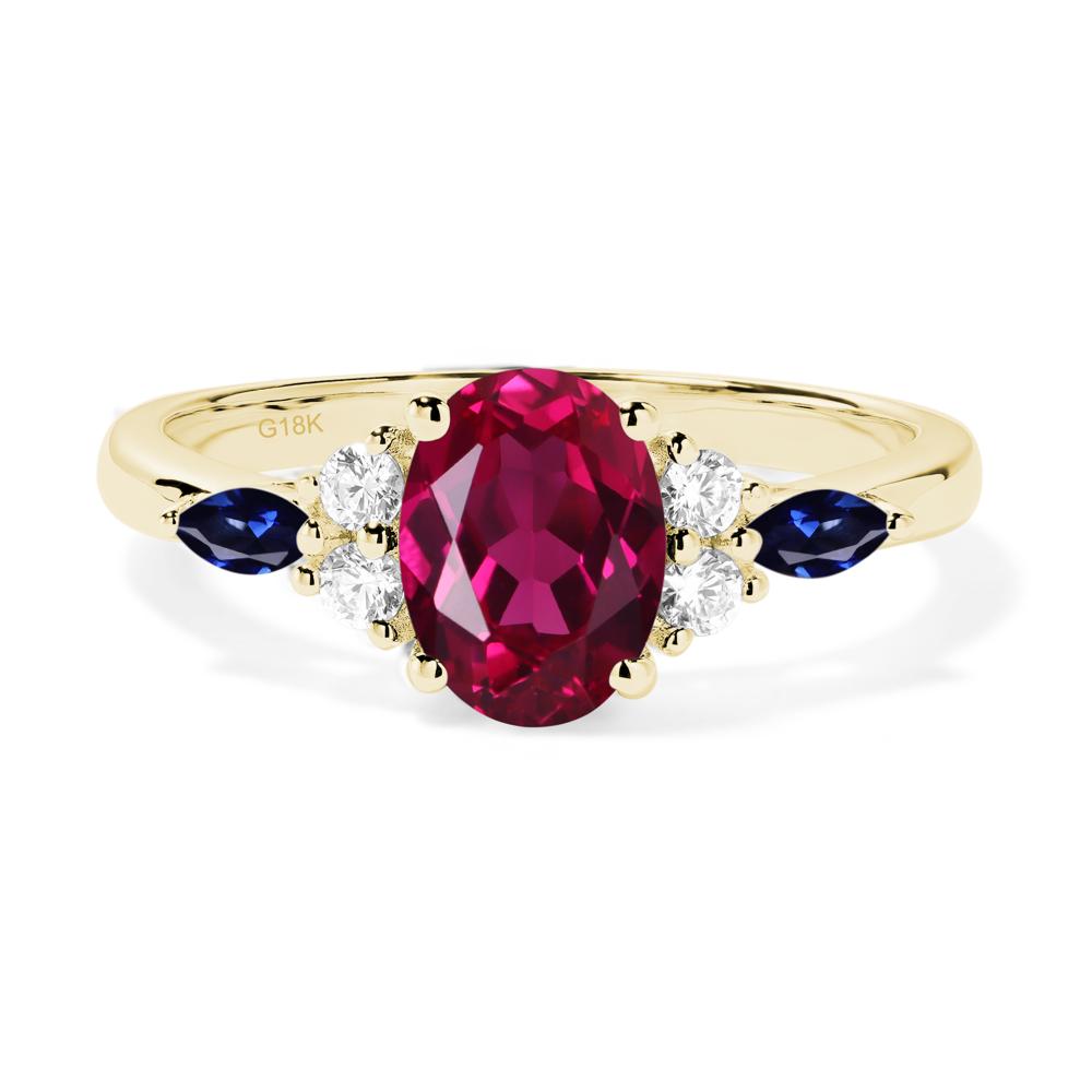 Simple Oval Ruby Engagement Ring - LUO Jewelry #metal_18k yellow gold