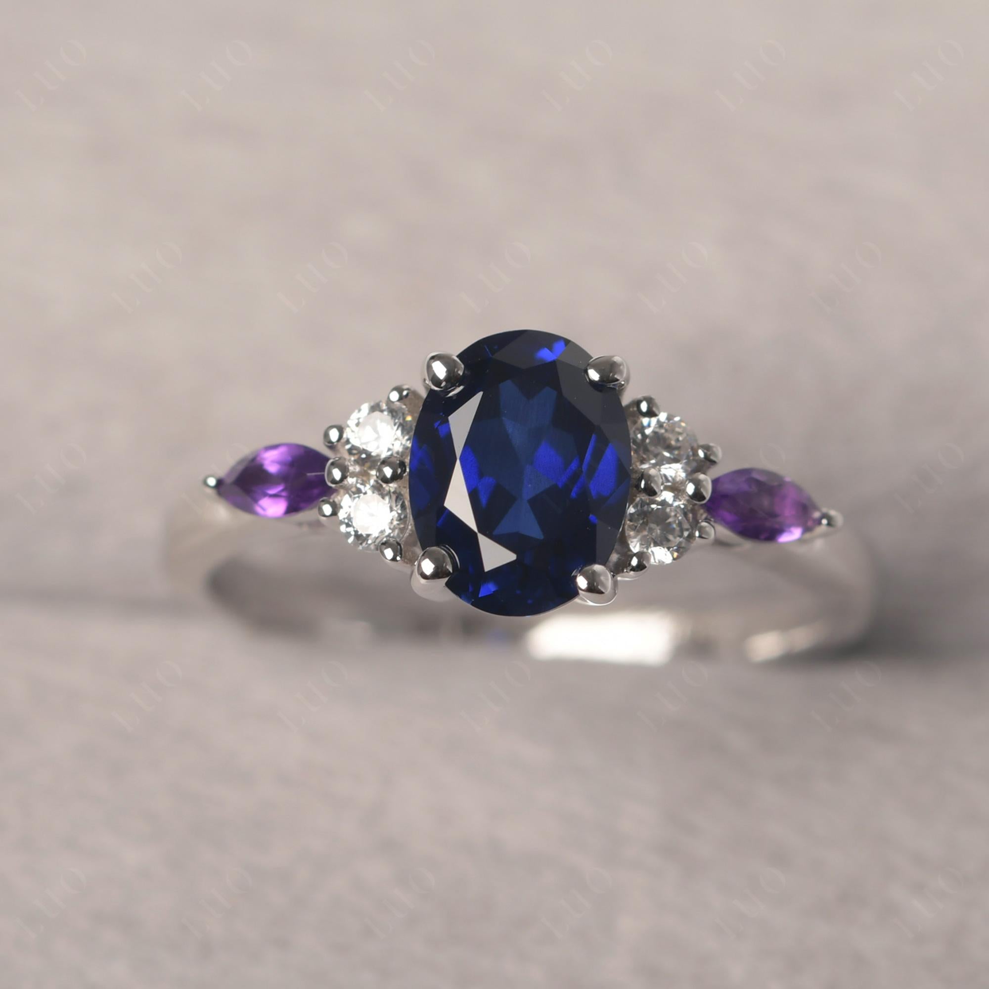 Simple Oval Sapphire Engagement Ring - LUO Jewelry 