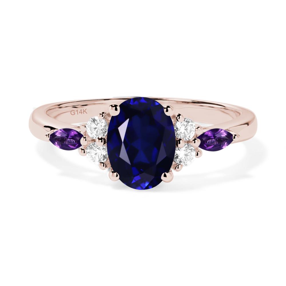 Simple Oval Sapphire Engagement Ring - LUO Jewelry #metal_14k rose gold