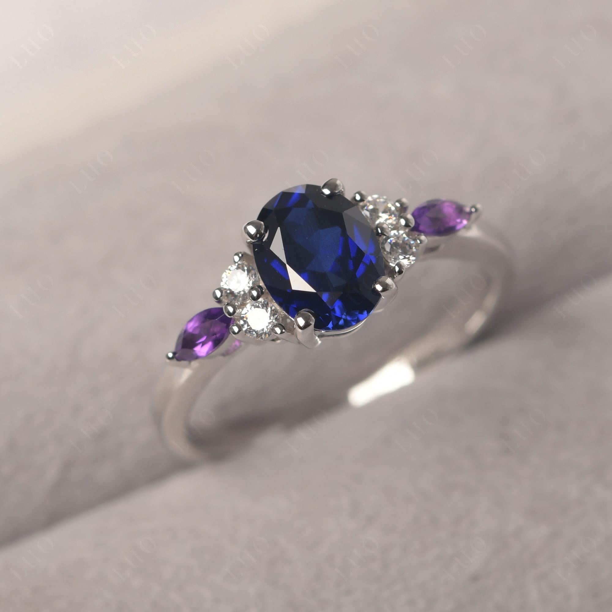 Simple Oval Sapphire Engagement Ring - LUO Jewelry 