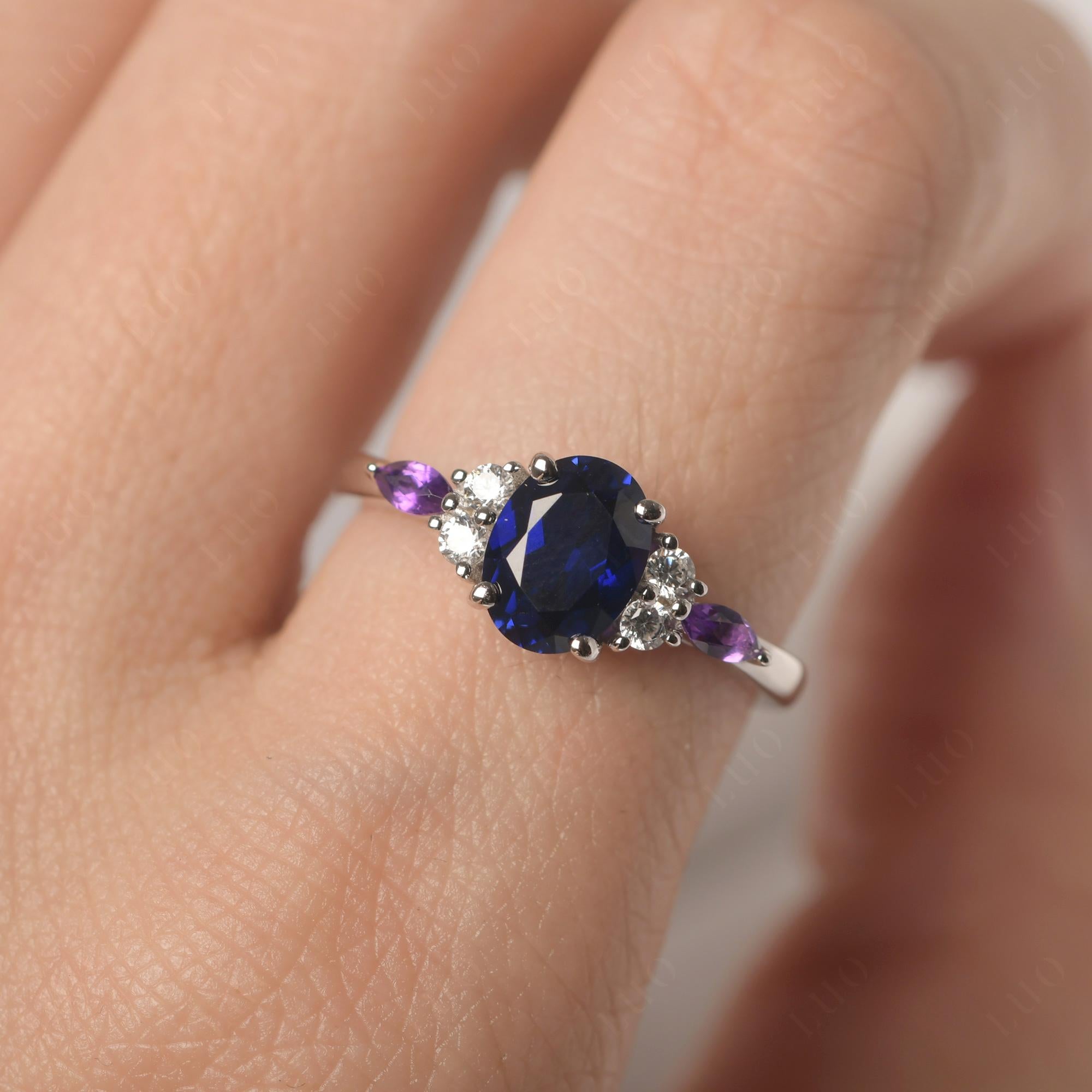 Simple Oval Sapphire Engagement Ring - LUO Jewelry 