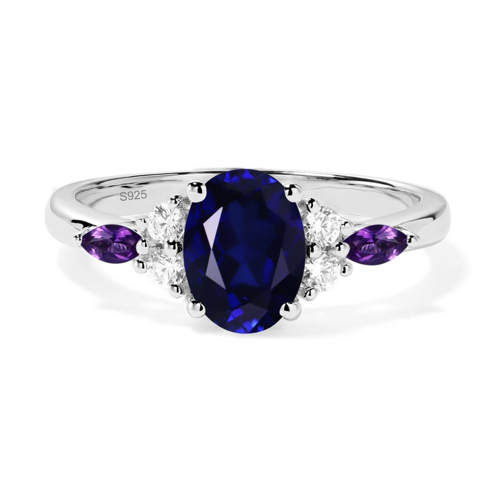 Simple Oval Sapphire Engagement Ring - LUO Jewelry #metal_sterling silver