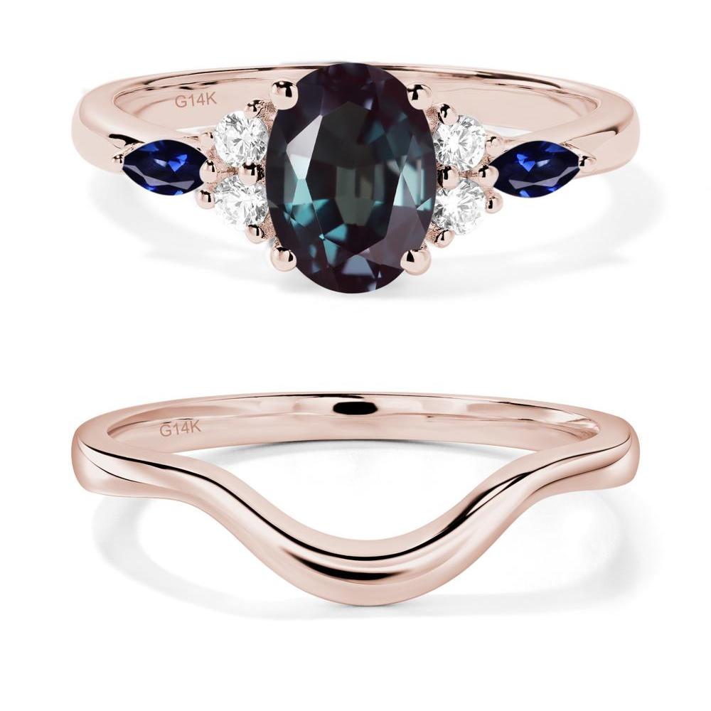 Simple Oval Alexandrite Engagement Ring - LUO Jewelry #metal_14k rose gold