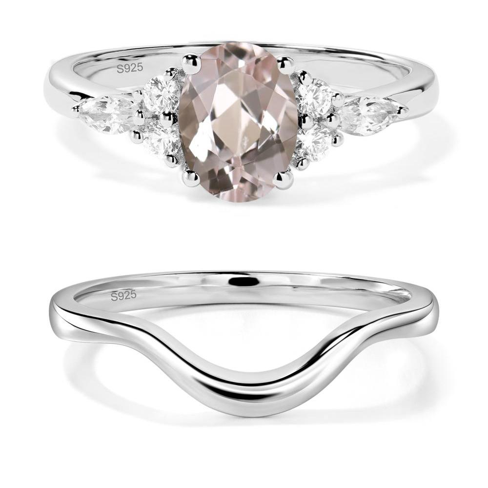 Simple Oval Morganite Engagement Ring - LUO Jewelry #metal_sterling silver