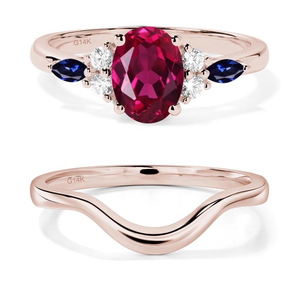 Simple Oval Ruby Engagement Ring - LUO Jewelry #metal_14k rose gold