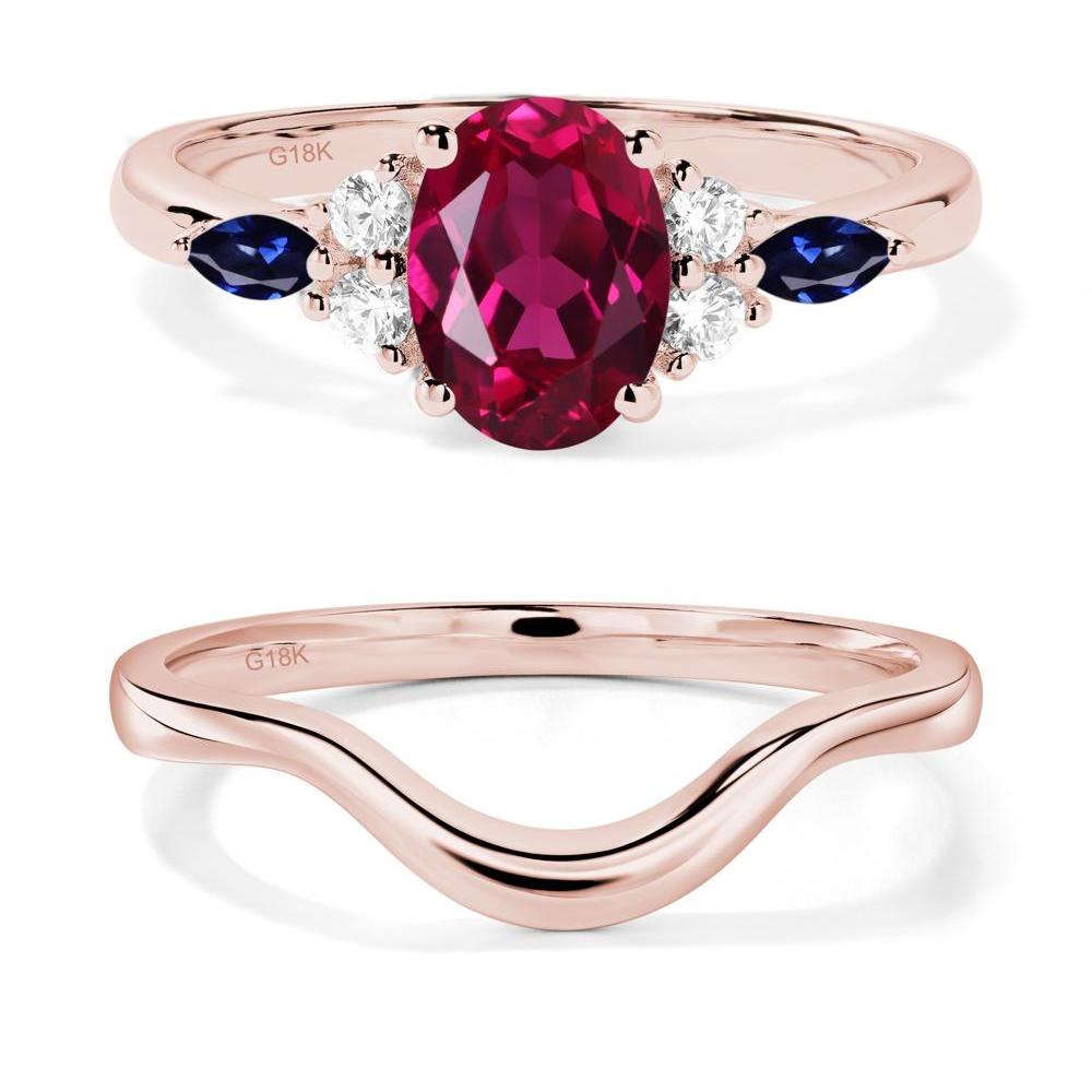 Simple Oval Ruby Engagement Ring - LUO Jewelry #metal_18k rose gold