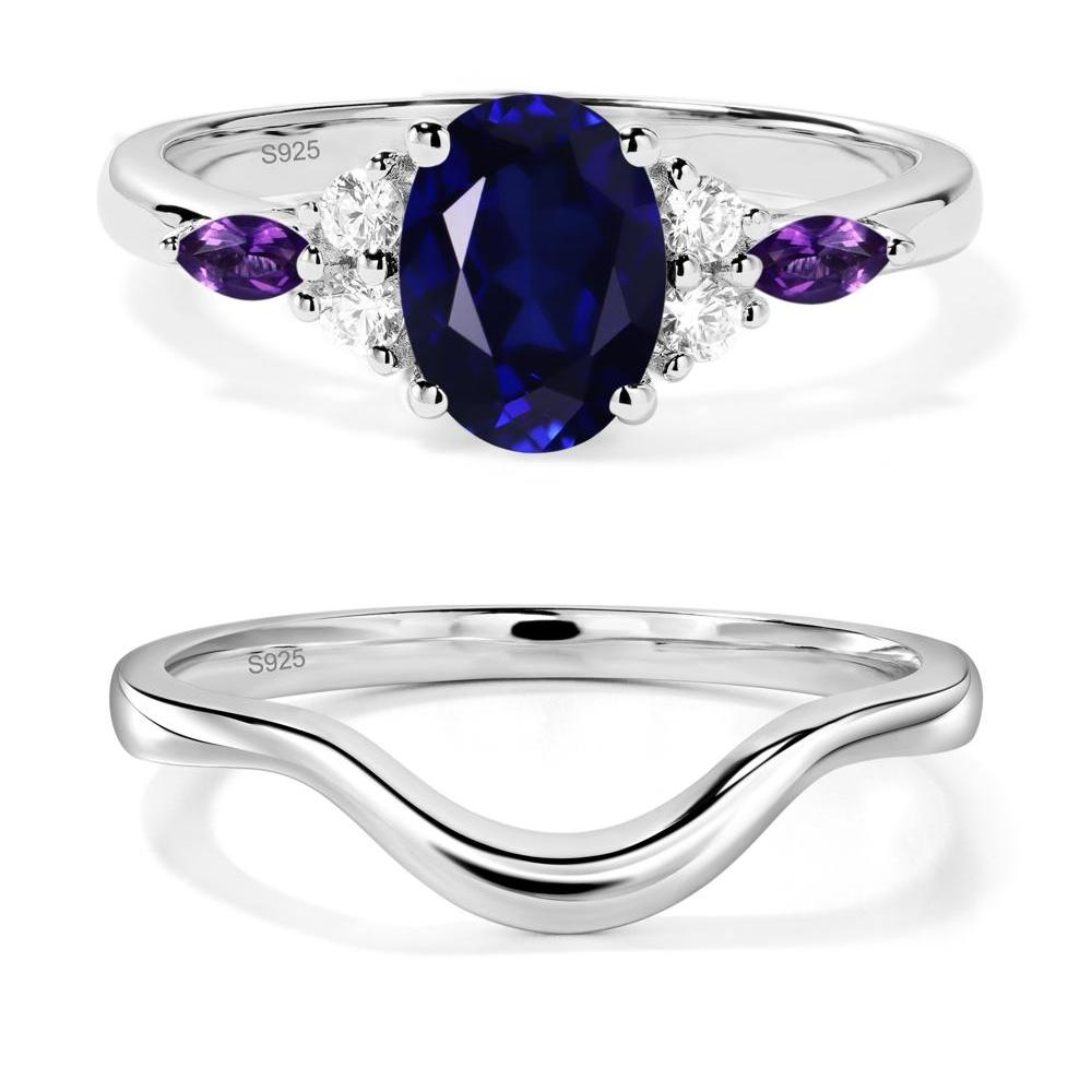 Simple Oval Sapphire Engagement Ring - LUO Jewelry #metal_sterling silver