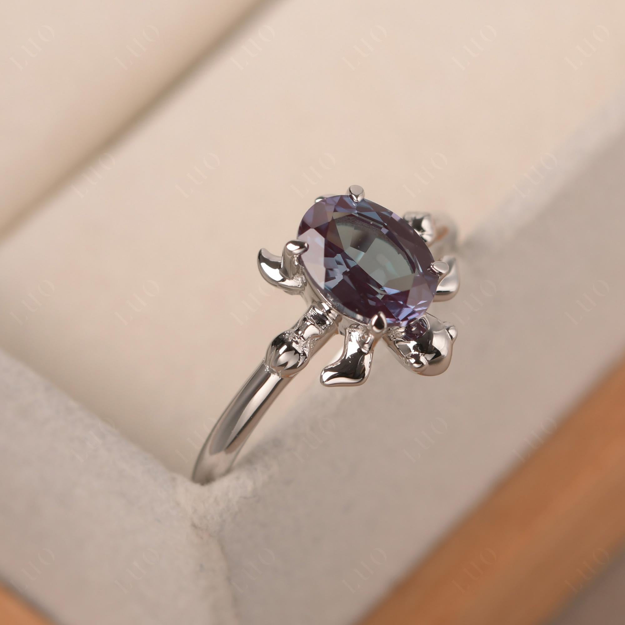 Oval Cut Alexandrite Turtle Ring - LUO Jewelry 