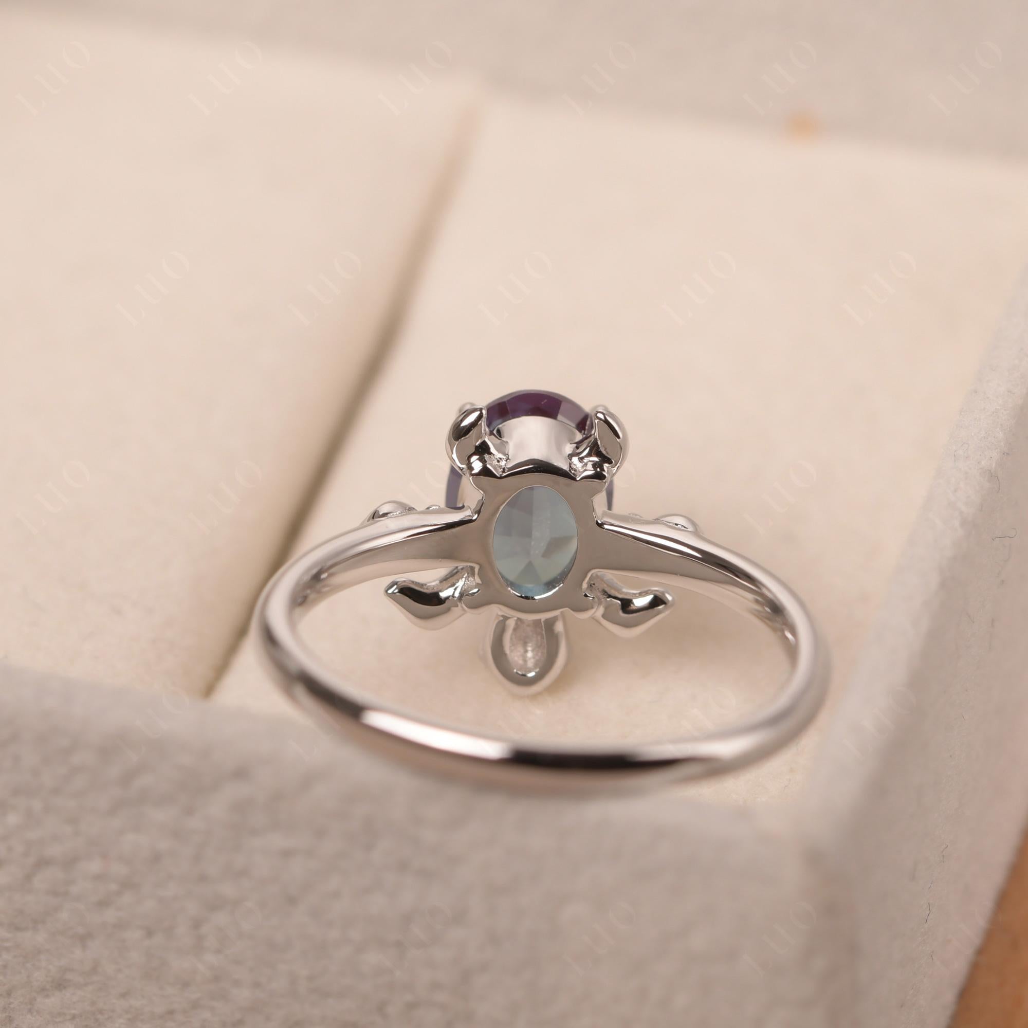 Oval Cut Alexandrite Turtle Ring - LUO Jewelry 