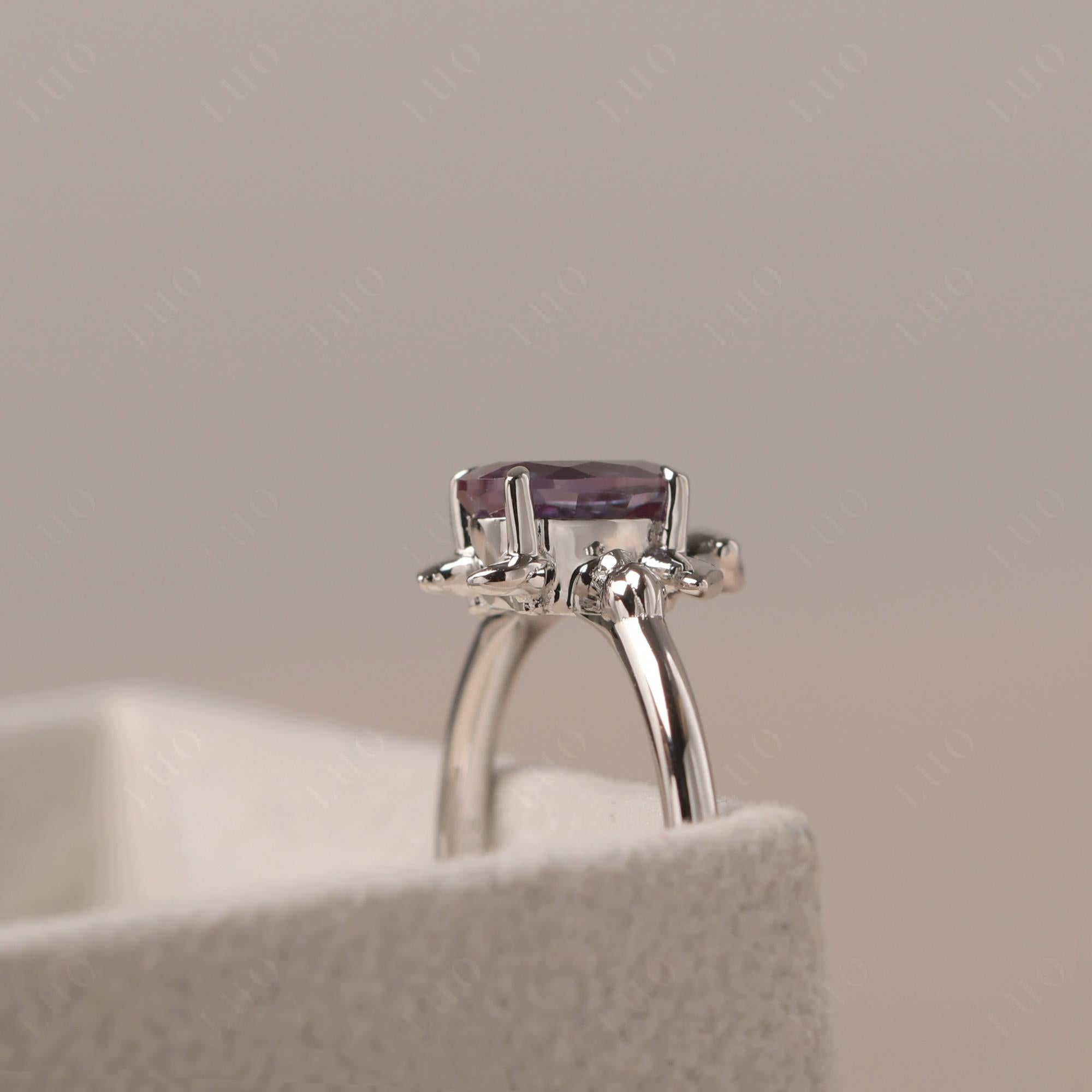 Oval Cut Alexandrite Turtle Ring - LUO Jewelry 