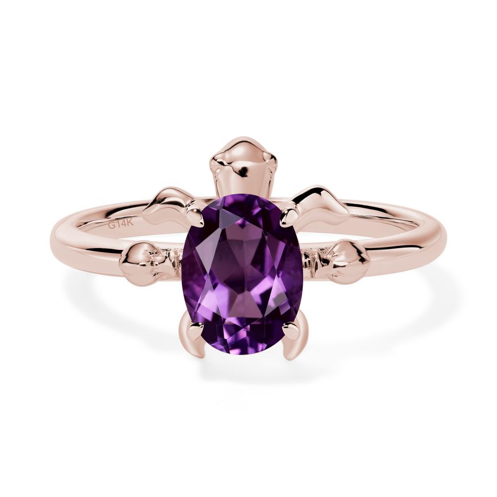 Amethyst Turtle Ring - LUO Jewelry #metal_14k rose gold