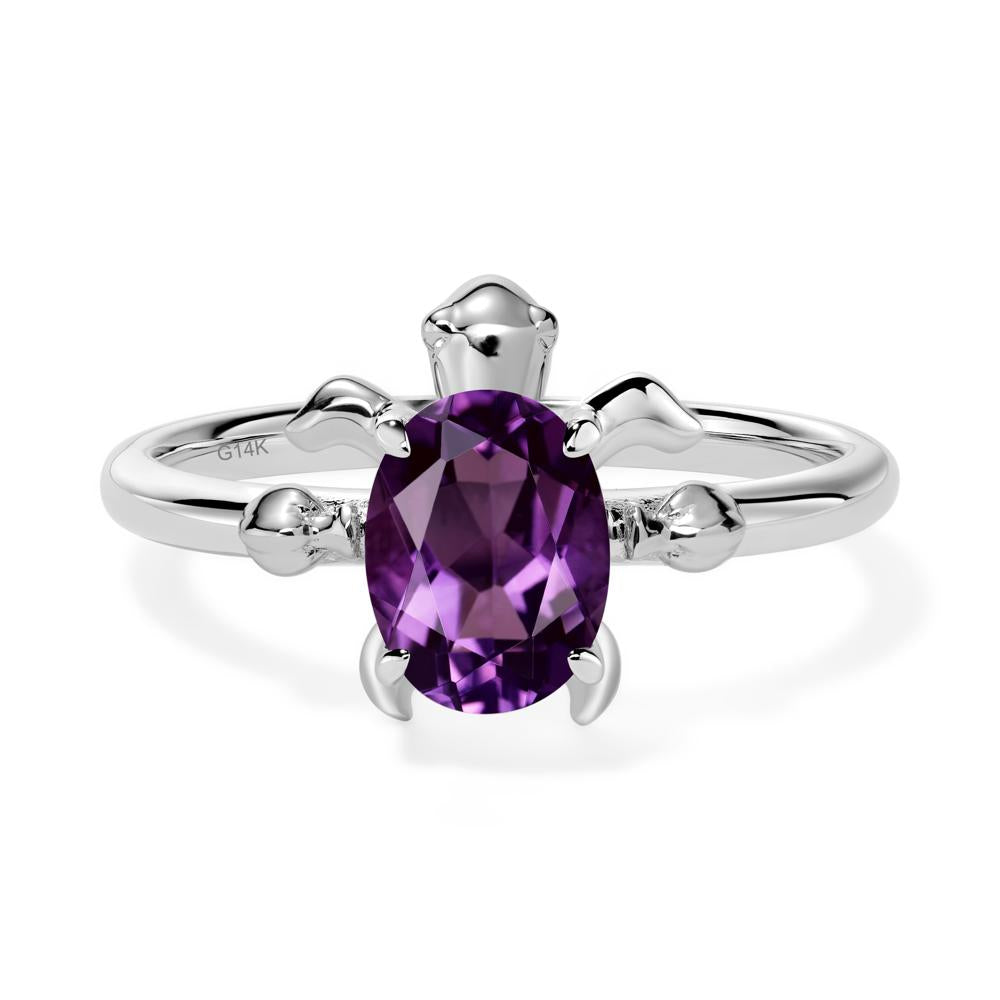 Amethyst Turtle Ring - LUO Jewelry #metal_14k white gold