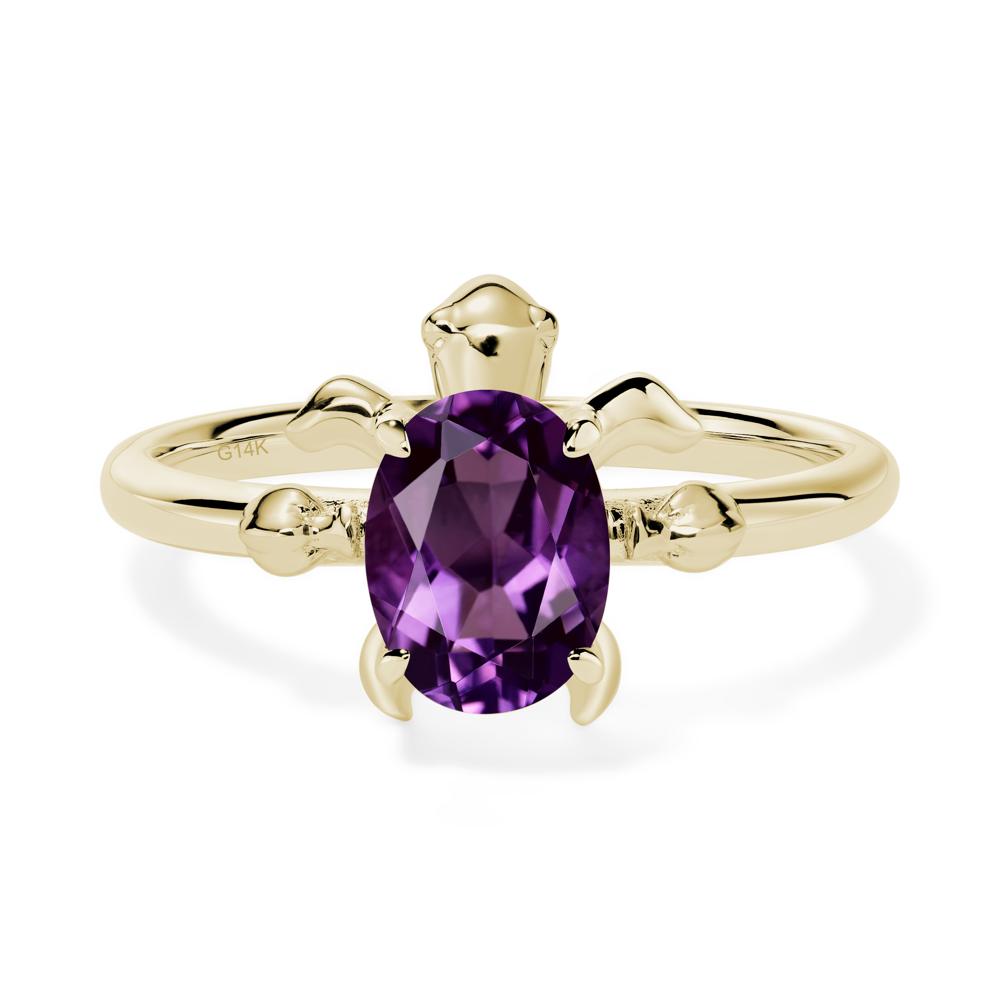 Amethyst Turtle Ring - LUO Jewelry #metal_14k yellow gold