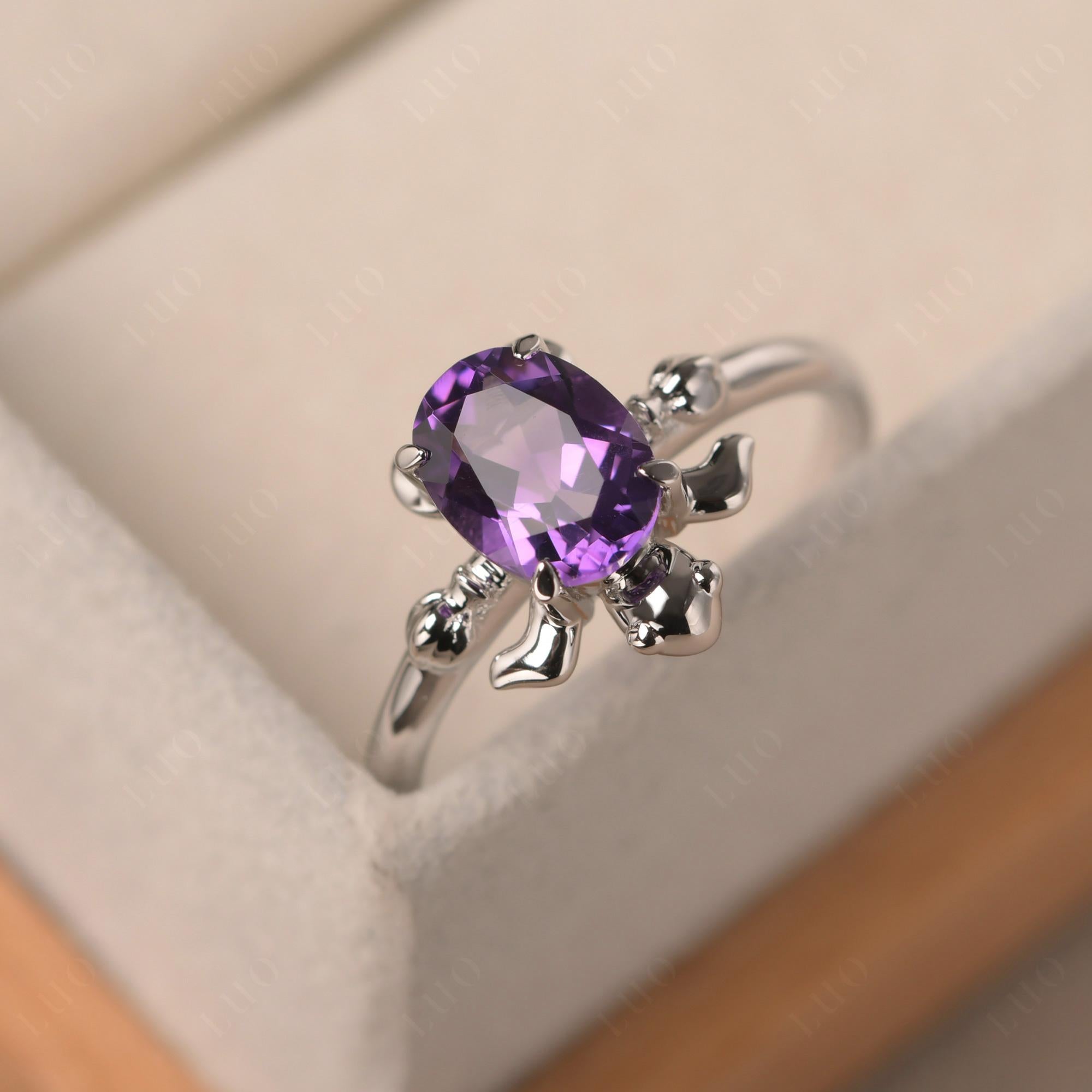 Amethyst Turtle Ring - LUO Jewelry 