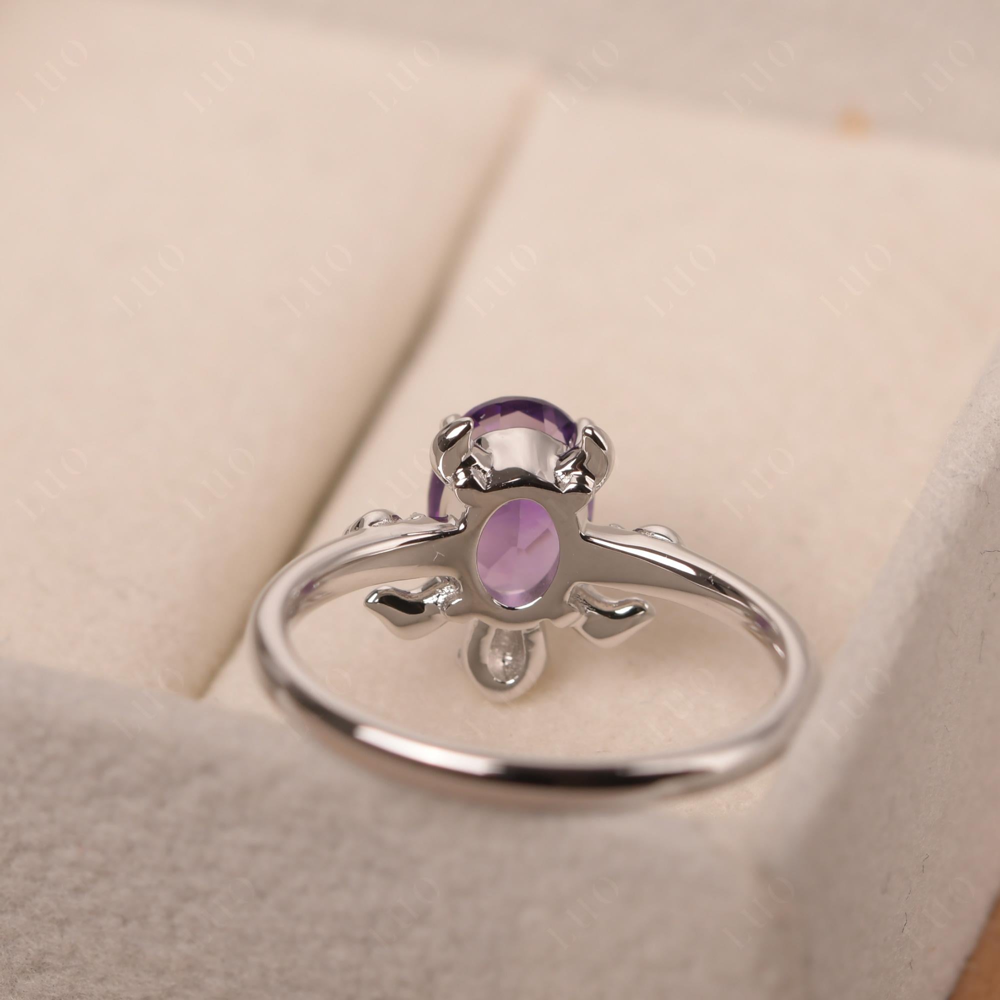 Amethyst Turtle Ring - LUO Jewelry 