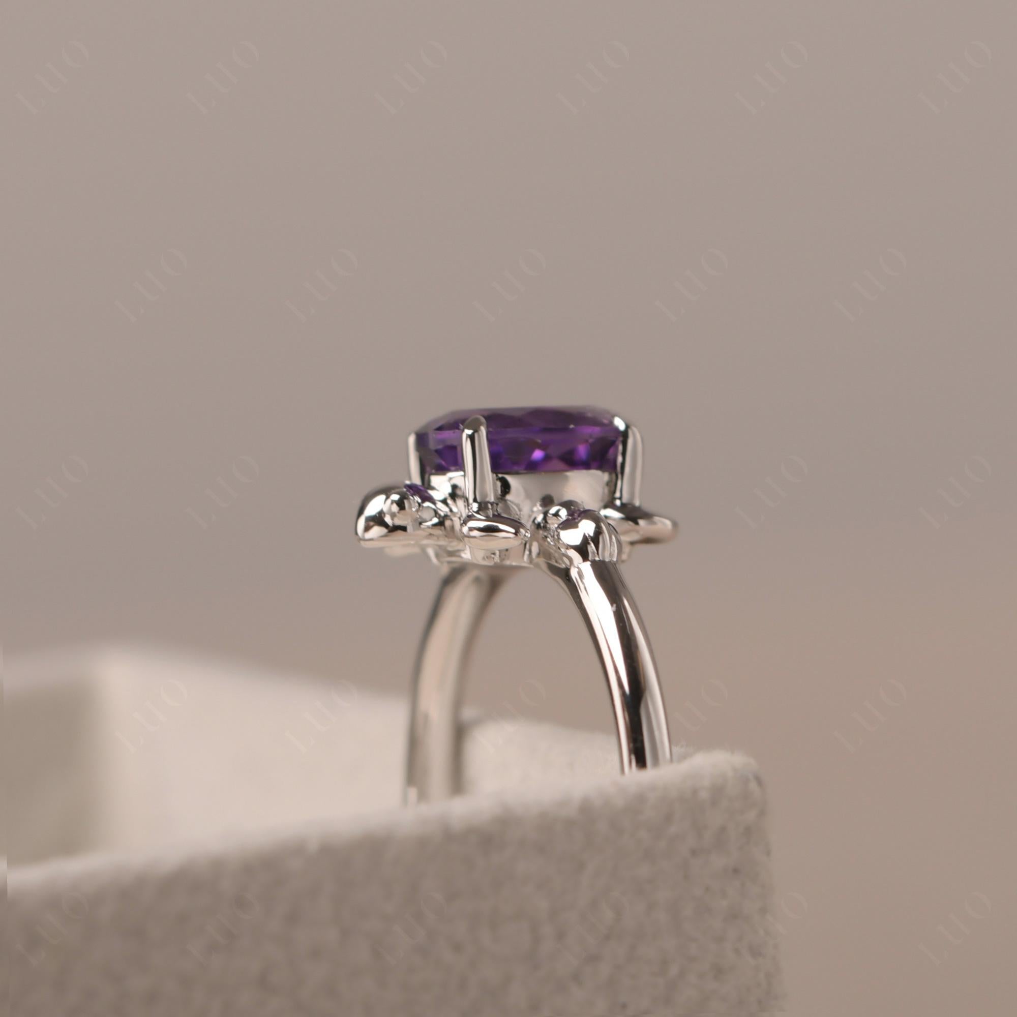 Amethyst Turtle Ring - LUO Jewelry 