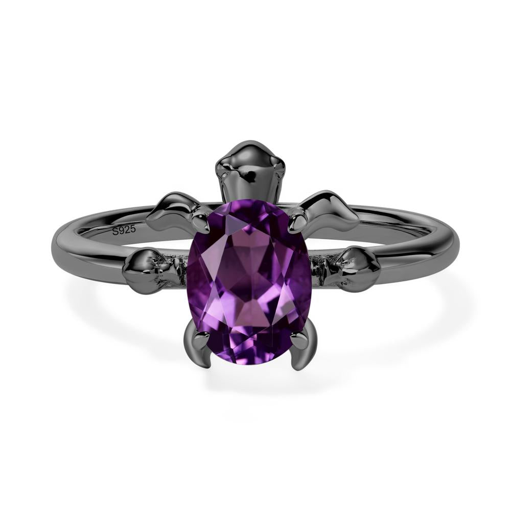 Amethyst Turtle Ring - LUO Jewelry #metal_black finish sterling silver