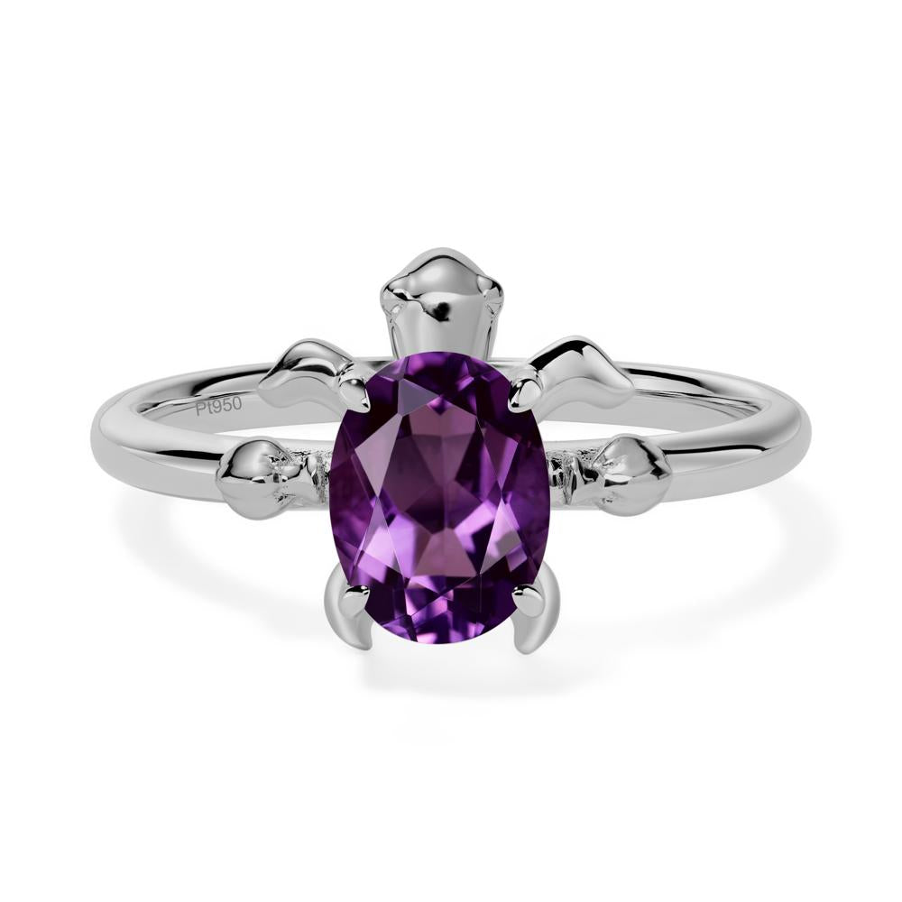 Amethyst Turtle Ring - LUO Jewelry #metal_platinum