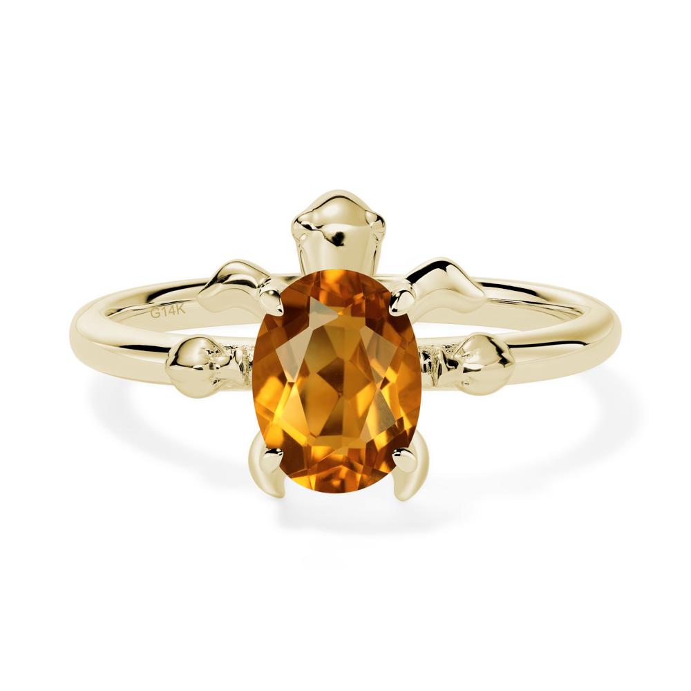 Citrine Turtle Engagement Ring - LUO Jewelry #metal_14k yellow gold