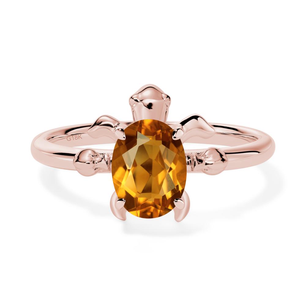 Citrine Turtle Engagement Ring - LUO Jewelry #metal_18k rose gold