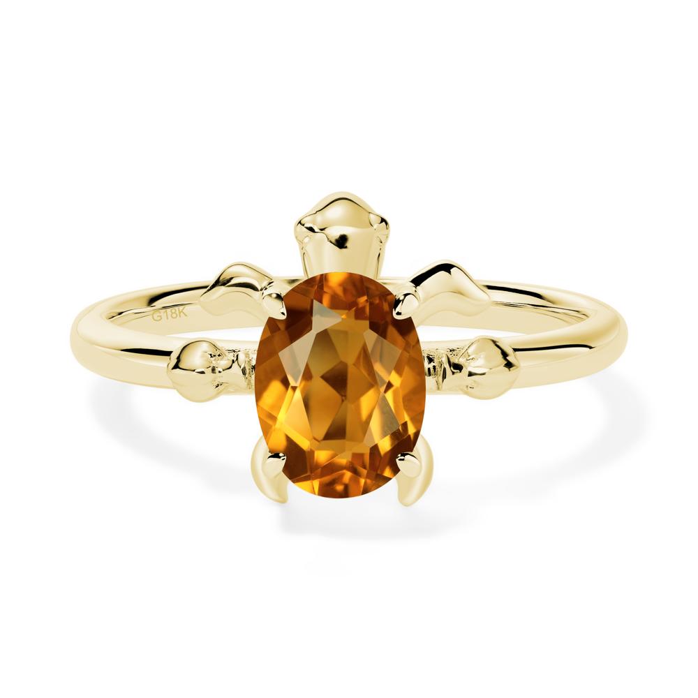 Citrine Turtle Engagement Ring - LUO Jewelry #metal_18k yellow gold