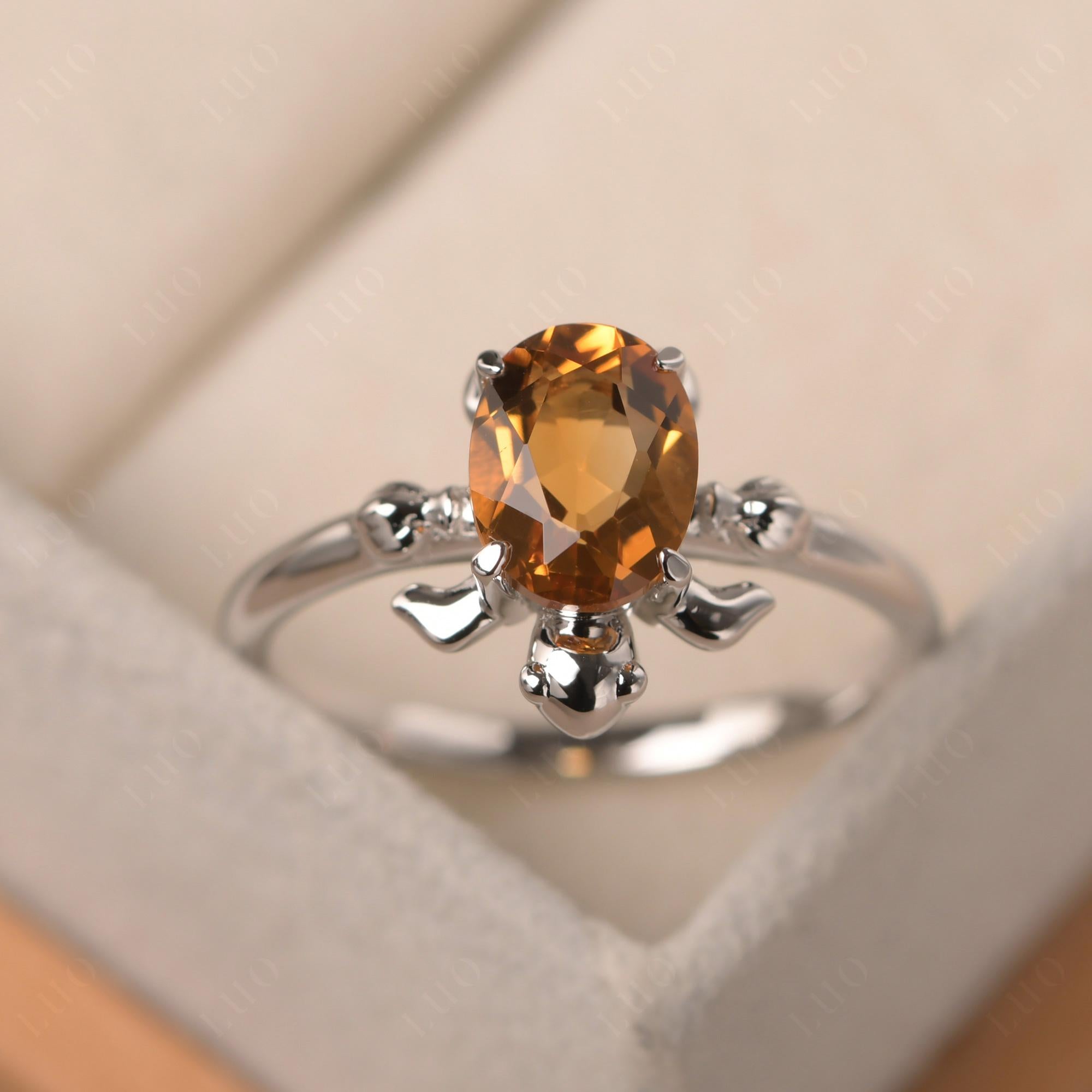 Citrine Turtle Engagement Ring - LUO Jewelry 