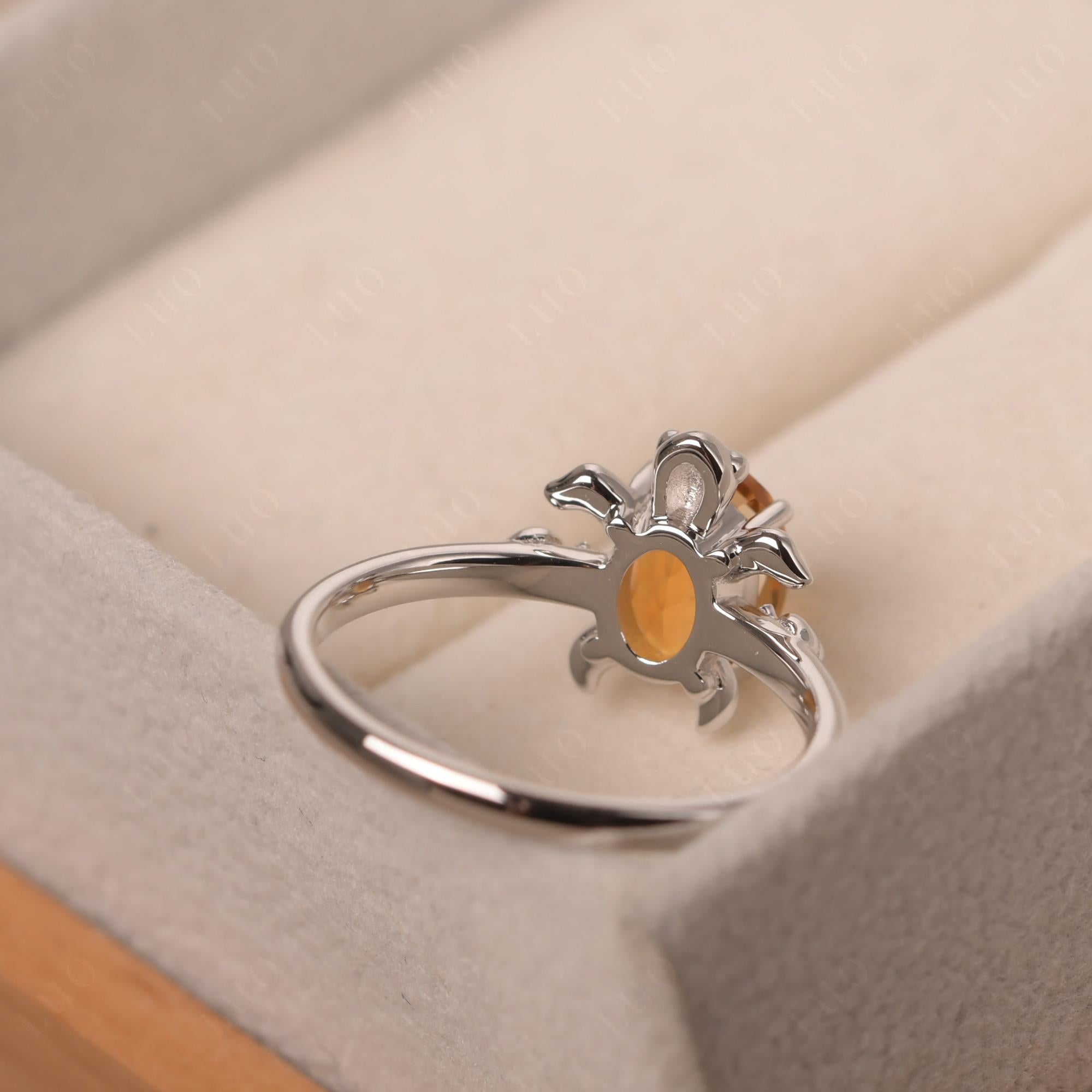 Citrine Turtle Engagement Ring - LUO Jewelry 