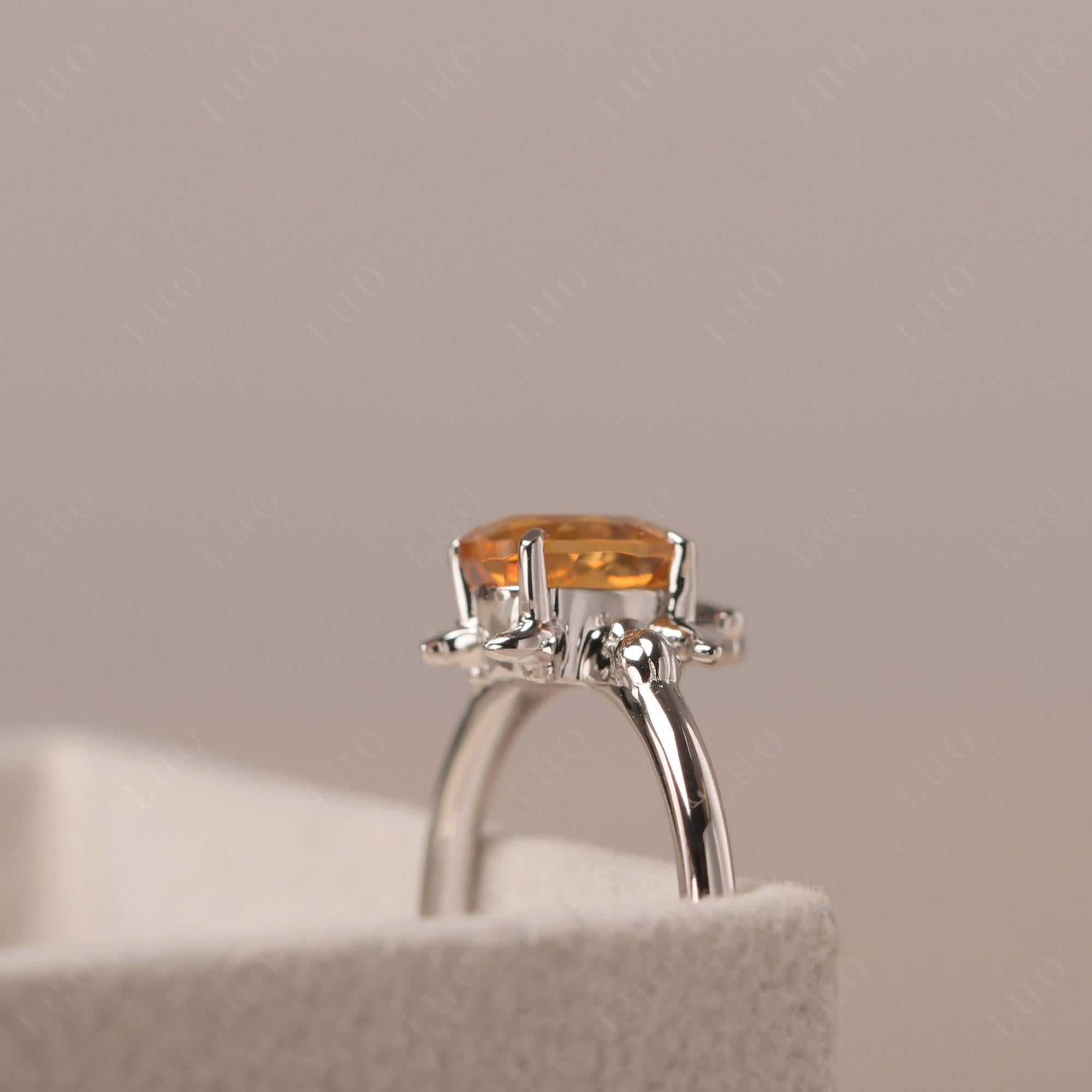 Citrine Turtle Engagement Ring - LUO Jewelry 