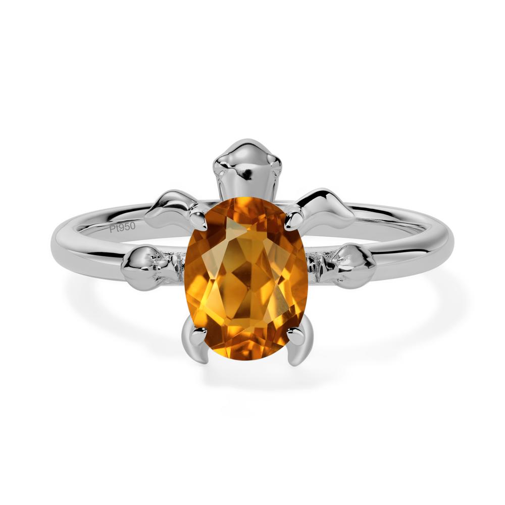 Citrine Turtle Engagement Ring - LUO Jewelry #metal_platinum