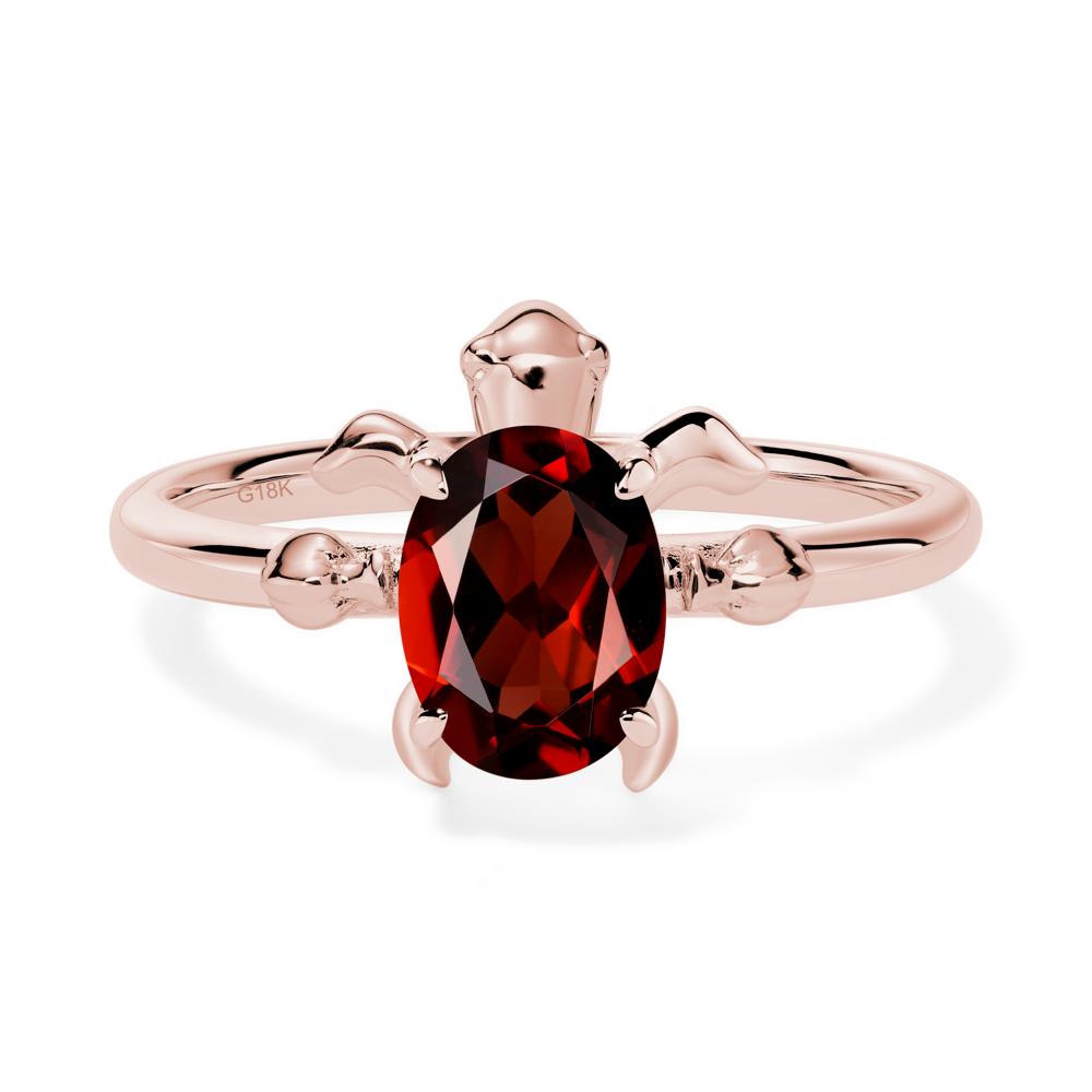 Garnet Turtle Ring - LUO Jewelry #metal_18k rose gold