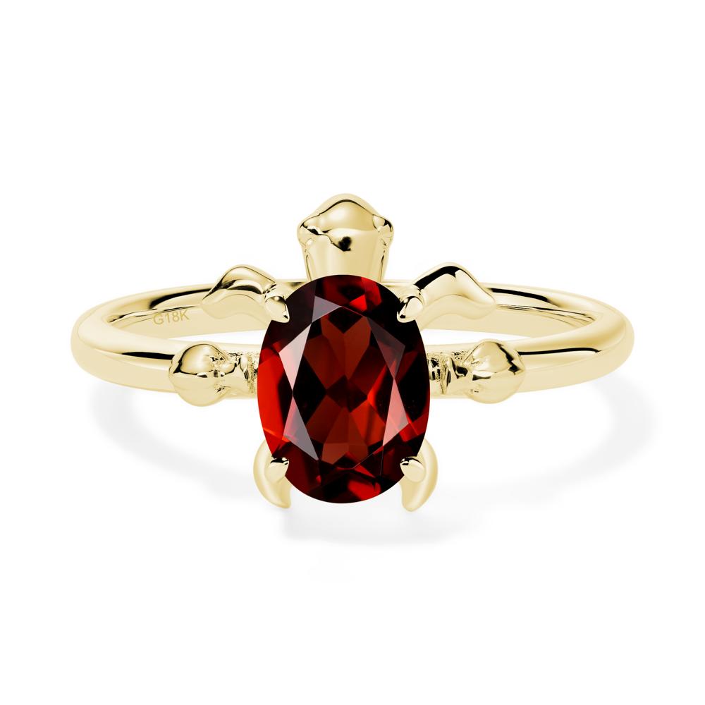 Garnet Turtle Ring - LUO Jewelry #metal_18k yellow gold