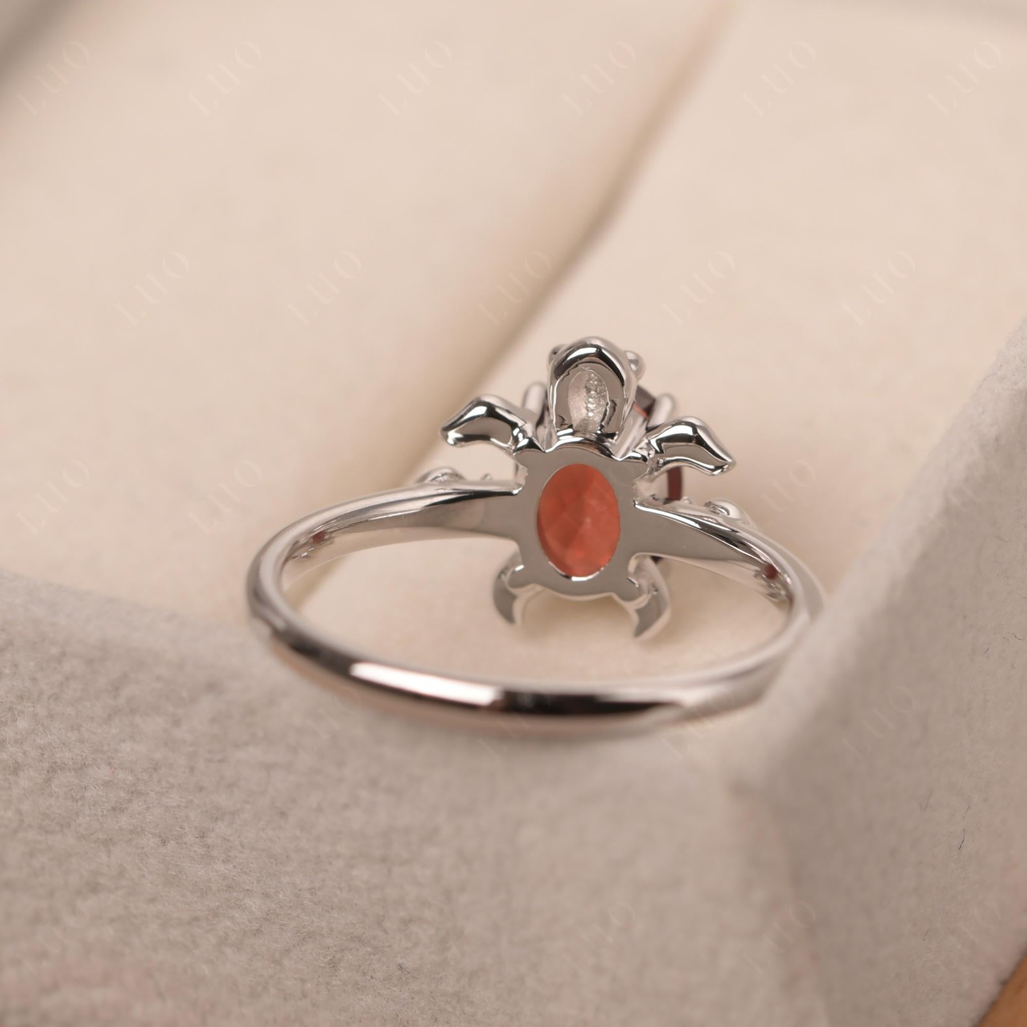 Garnet Turtle Ring - LUO Jewelry 