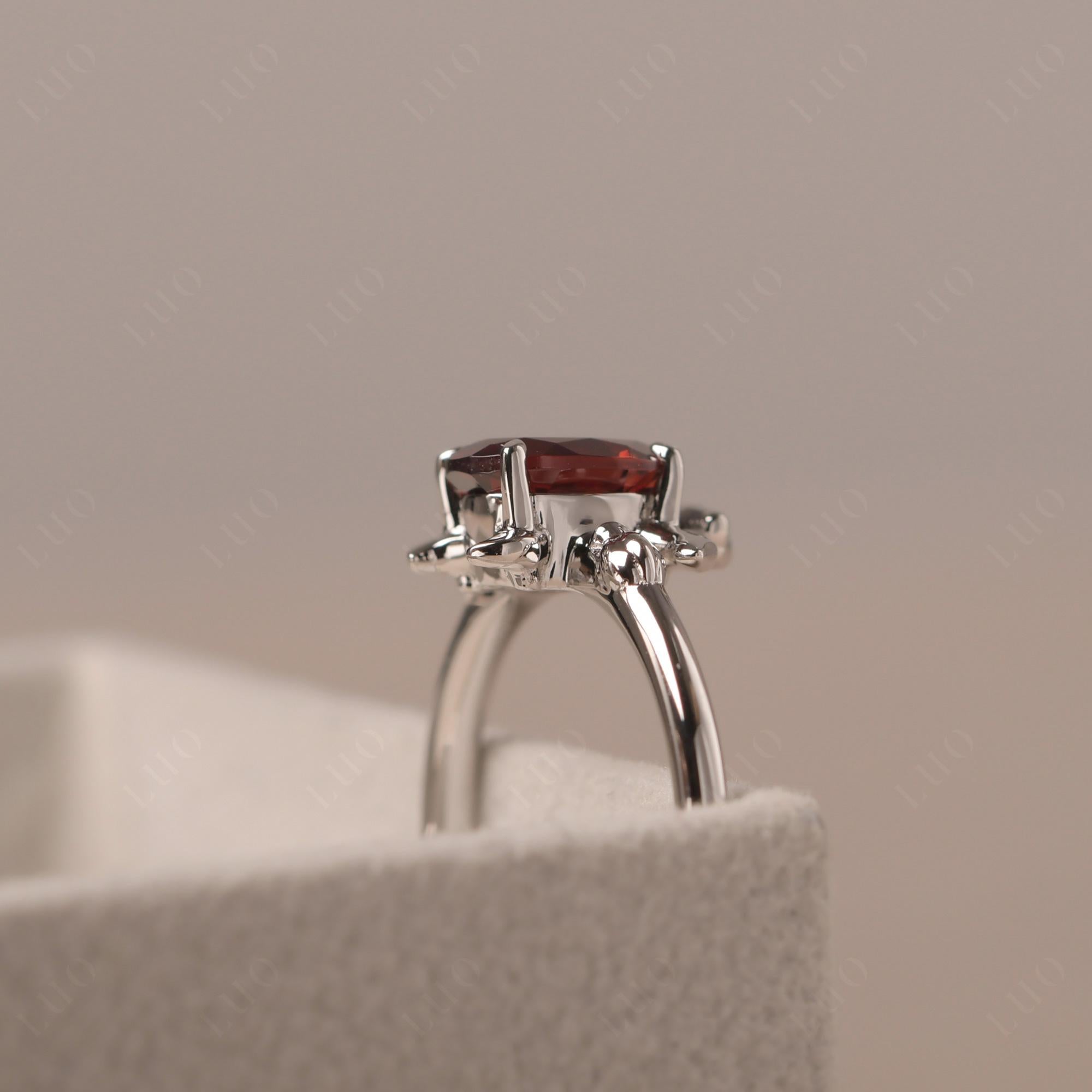 Garnet Turtle Ring - LUO Jewelry 