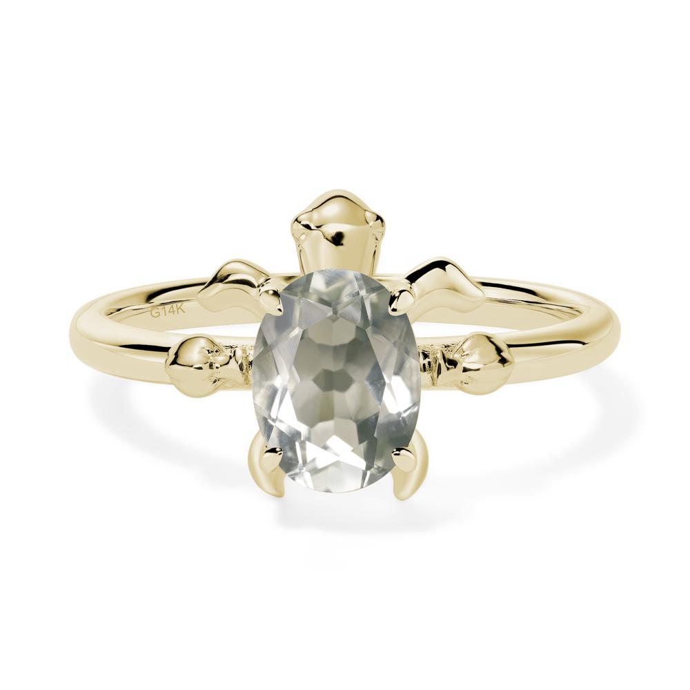 Green Amethyst Sea Turtle Ring - LUO Jewelry #metal_14k yellow gold