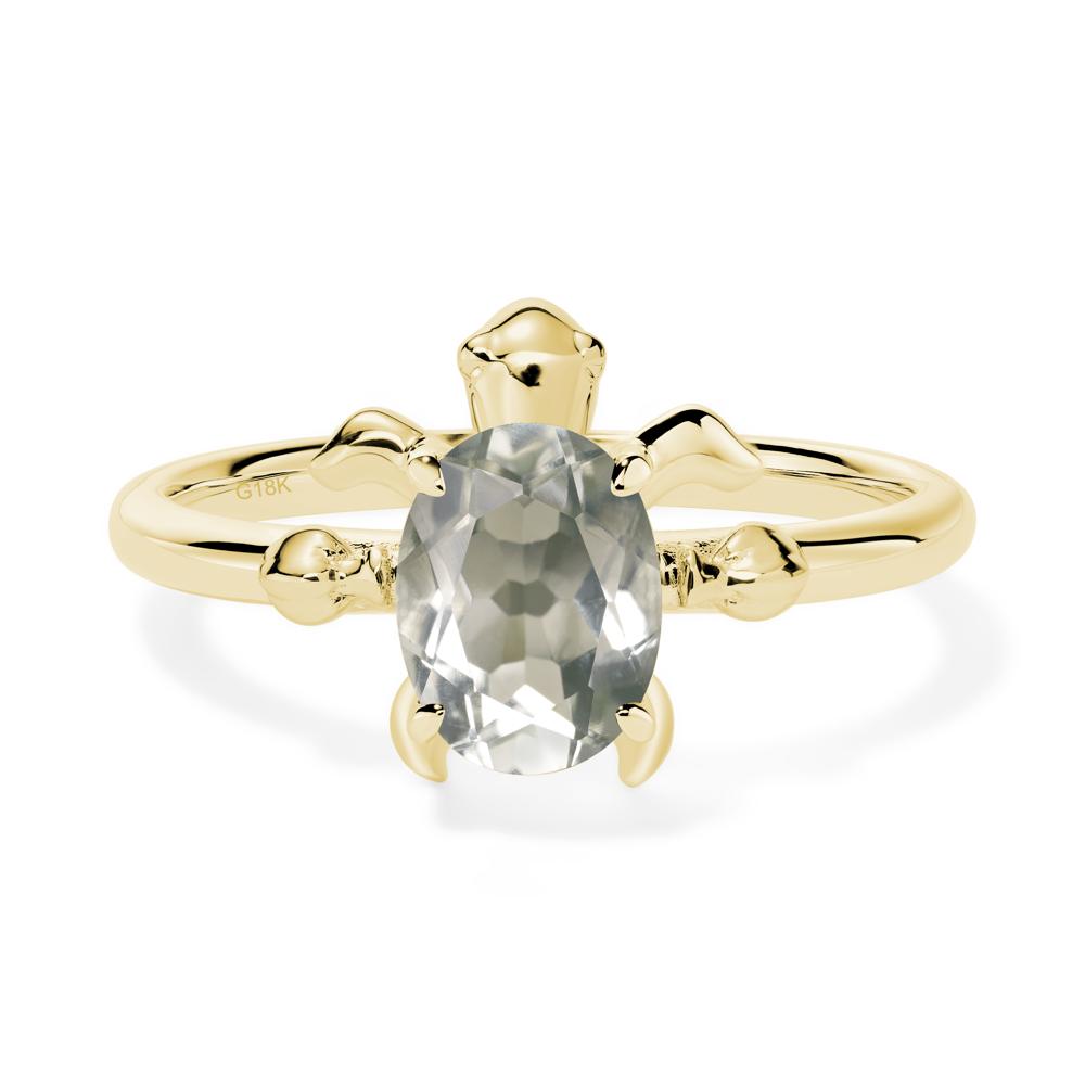 Green Amethyst Sea Turtle Ring - LUO Jewelry #metal_18k yellow gold