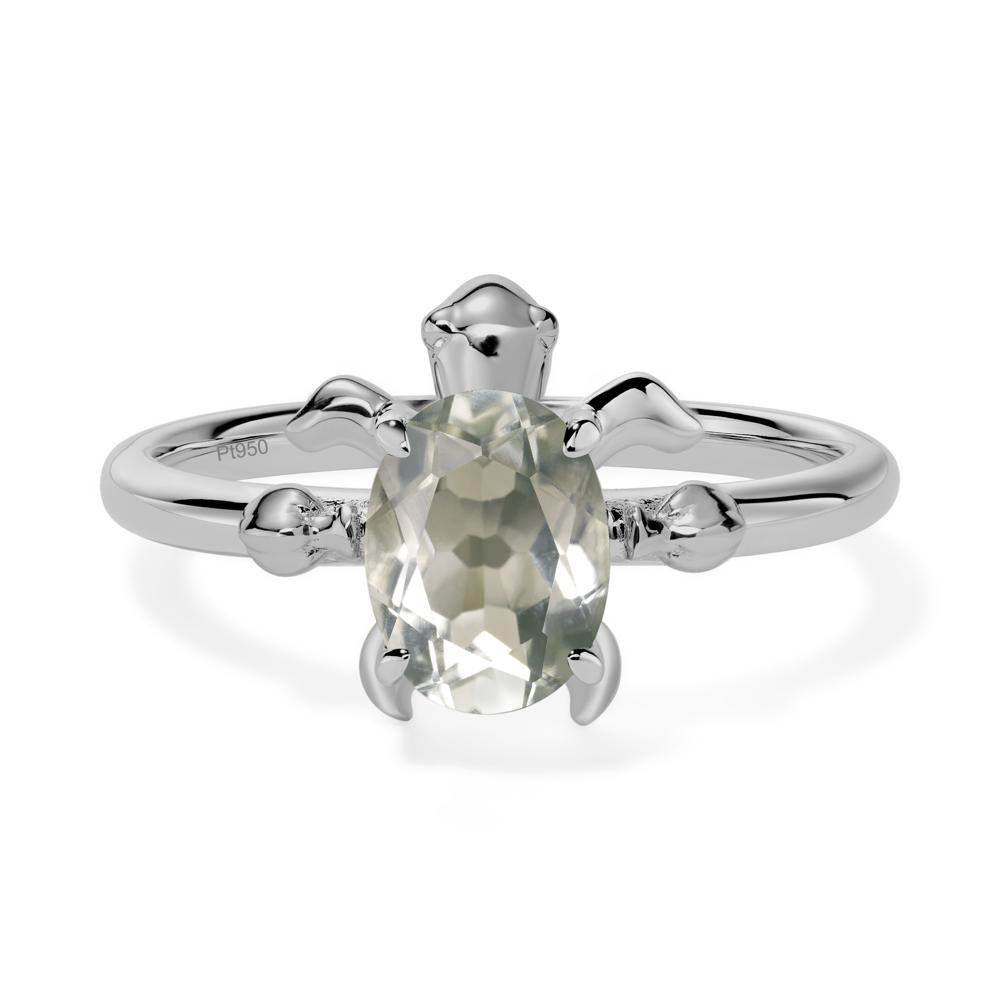 Green Amethyst Sea Turtle Ring - LUO Jewelry #metal_platinum